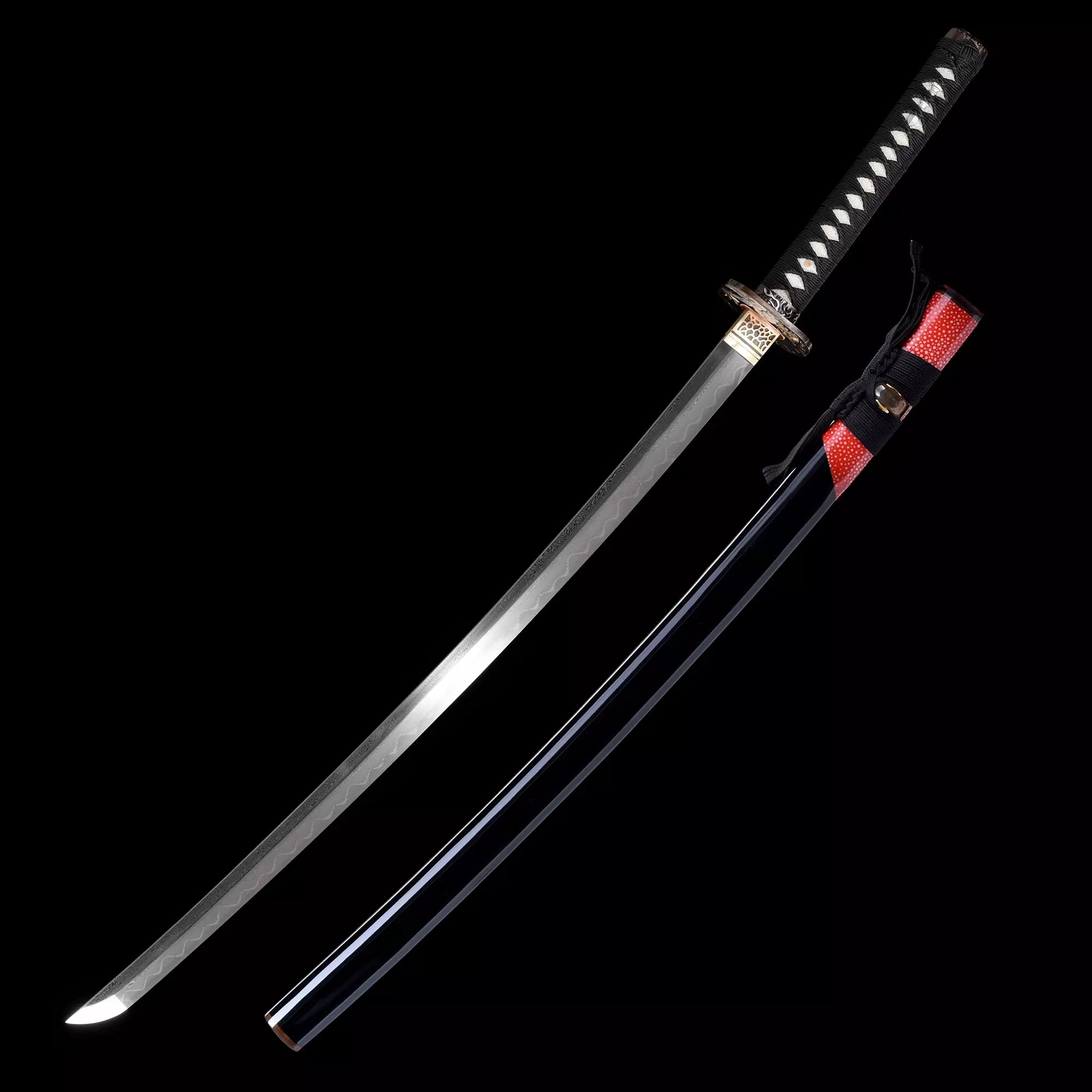 Handmande Real Hamon Japanese Katana Sword Damascus Steel