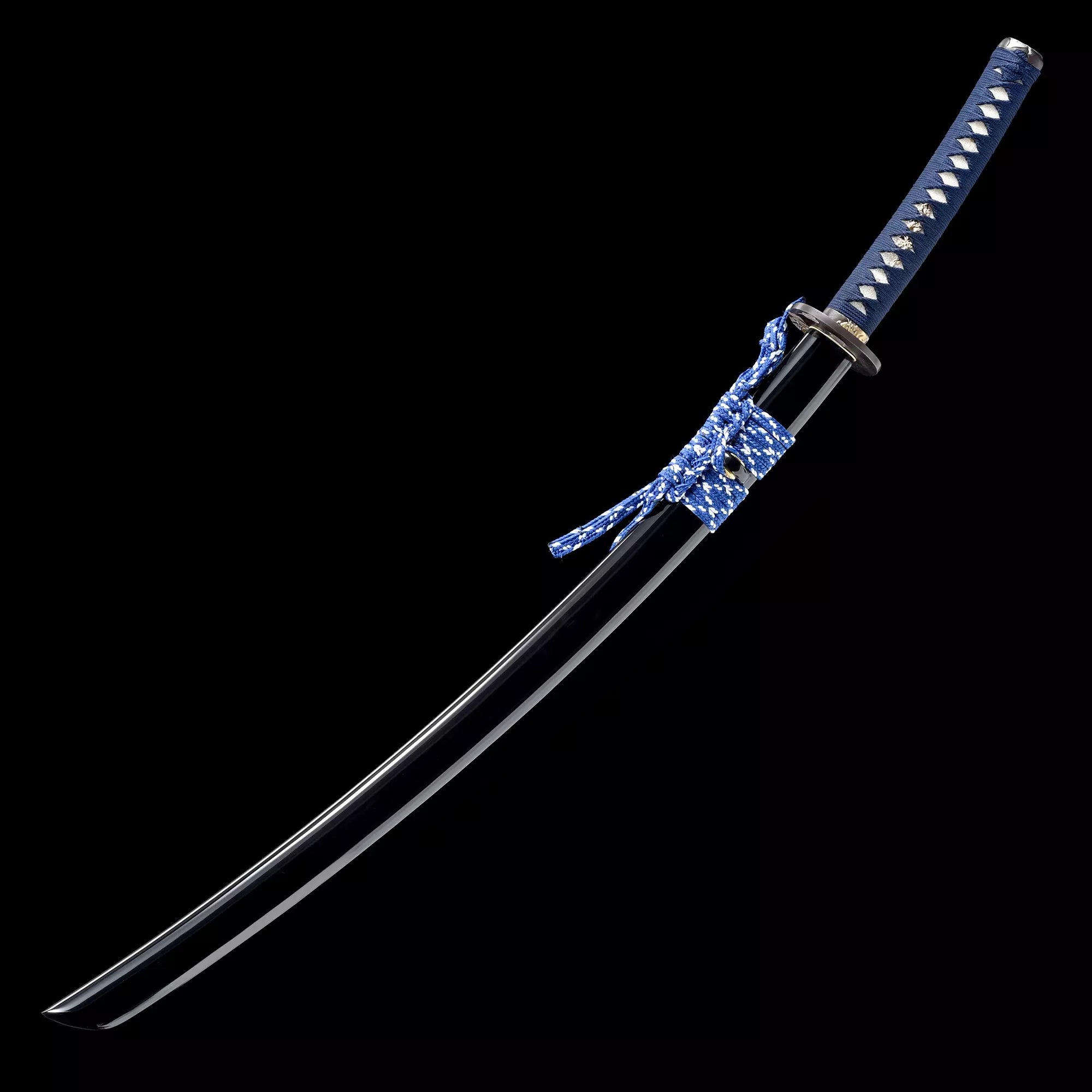 Handmade Japanese Samurai Sword T10 Carbon Steel With Black Scabbard