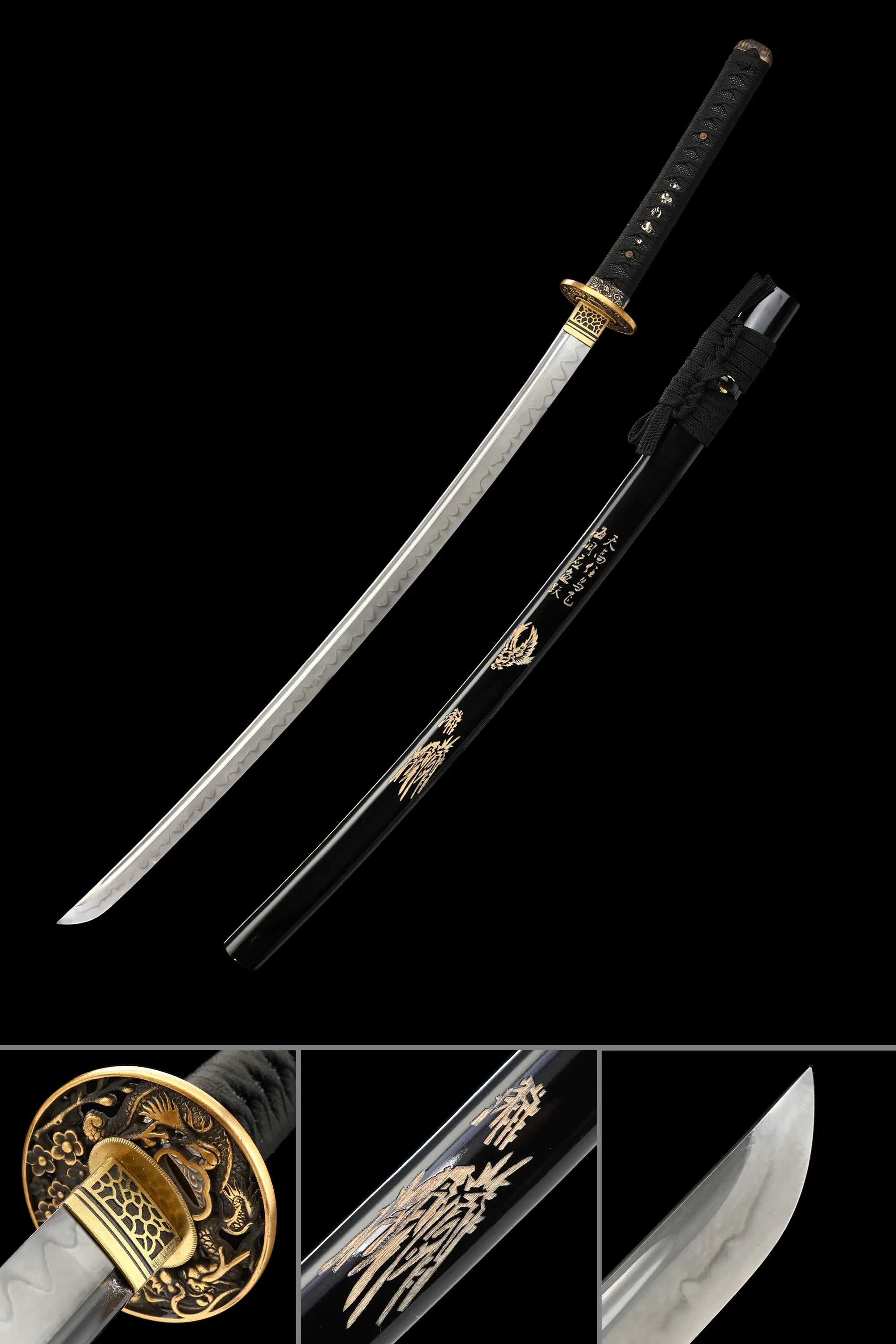 Handcrafted Japanese Samurai Sword T10 Carbon Steel With Clay Tempered Blade
