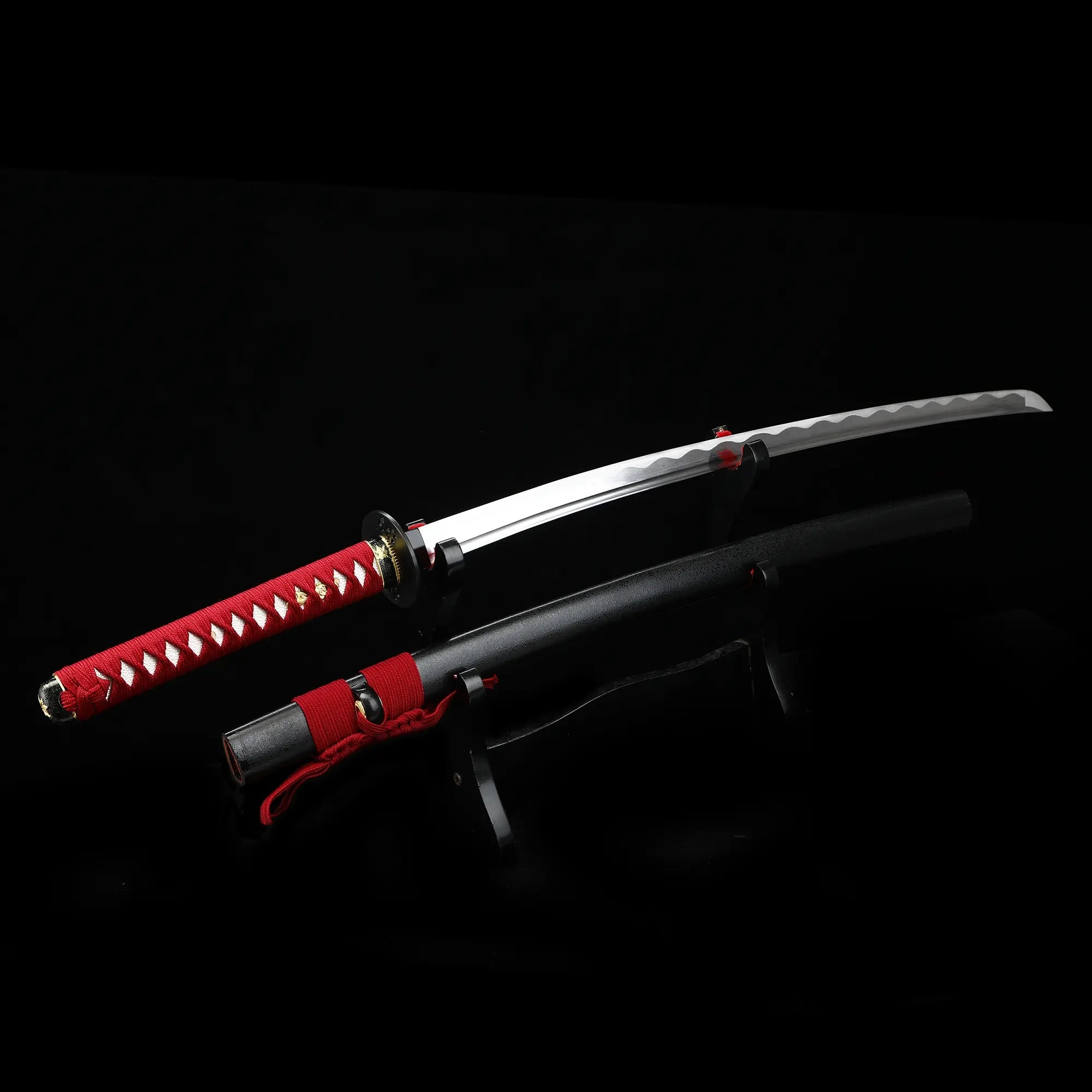 Handmade Full Tang Katana Sword 1060 Carbon Steel With Red Handle