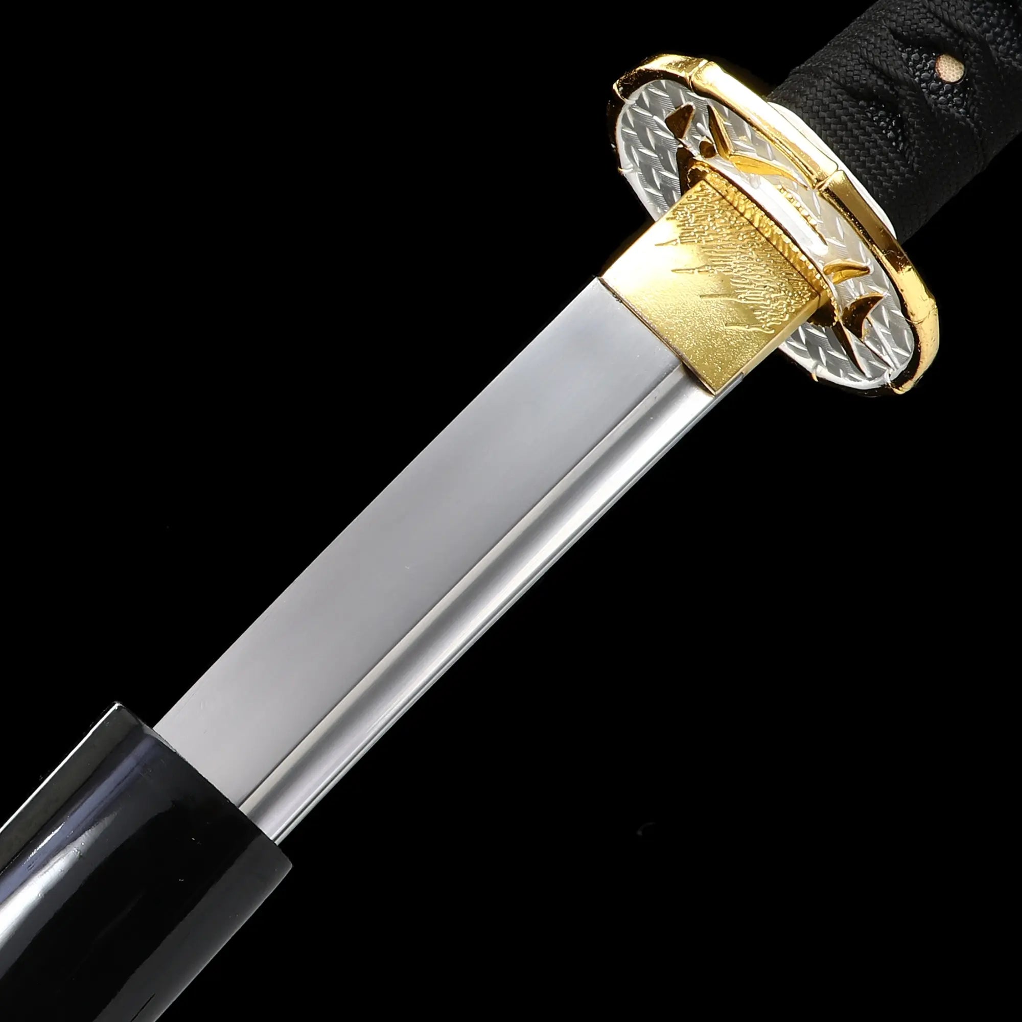 Handmade Full Tang Japanese Katana Sword 1060 Carbon Steel With Black Scabbard