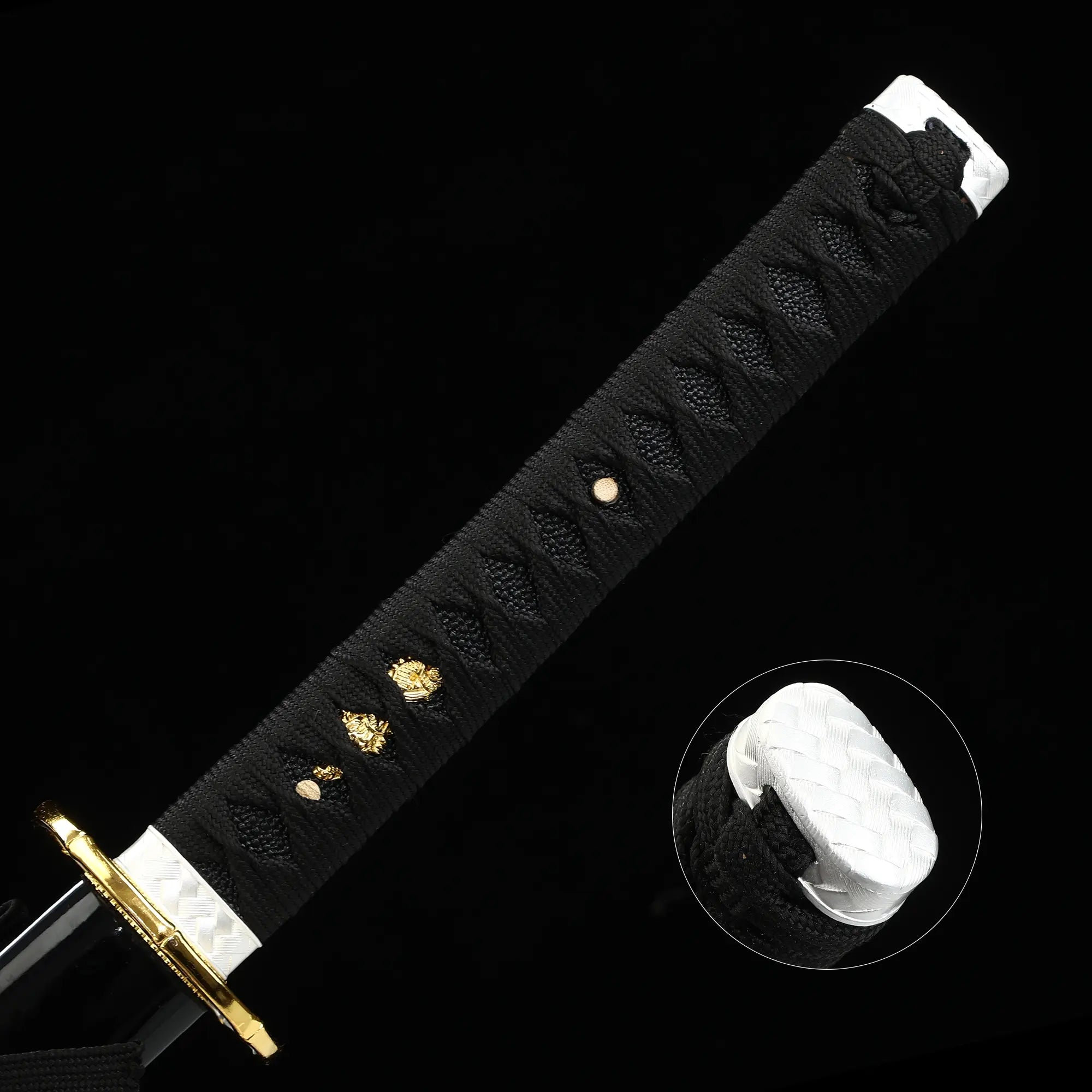Handmade Full Tang Japanese Katana Sword 1060 Carbon Steel With Black Scabbard
