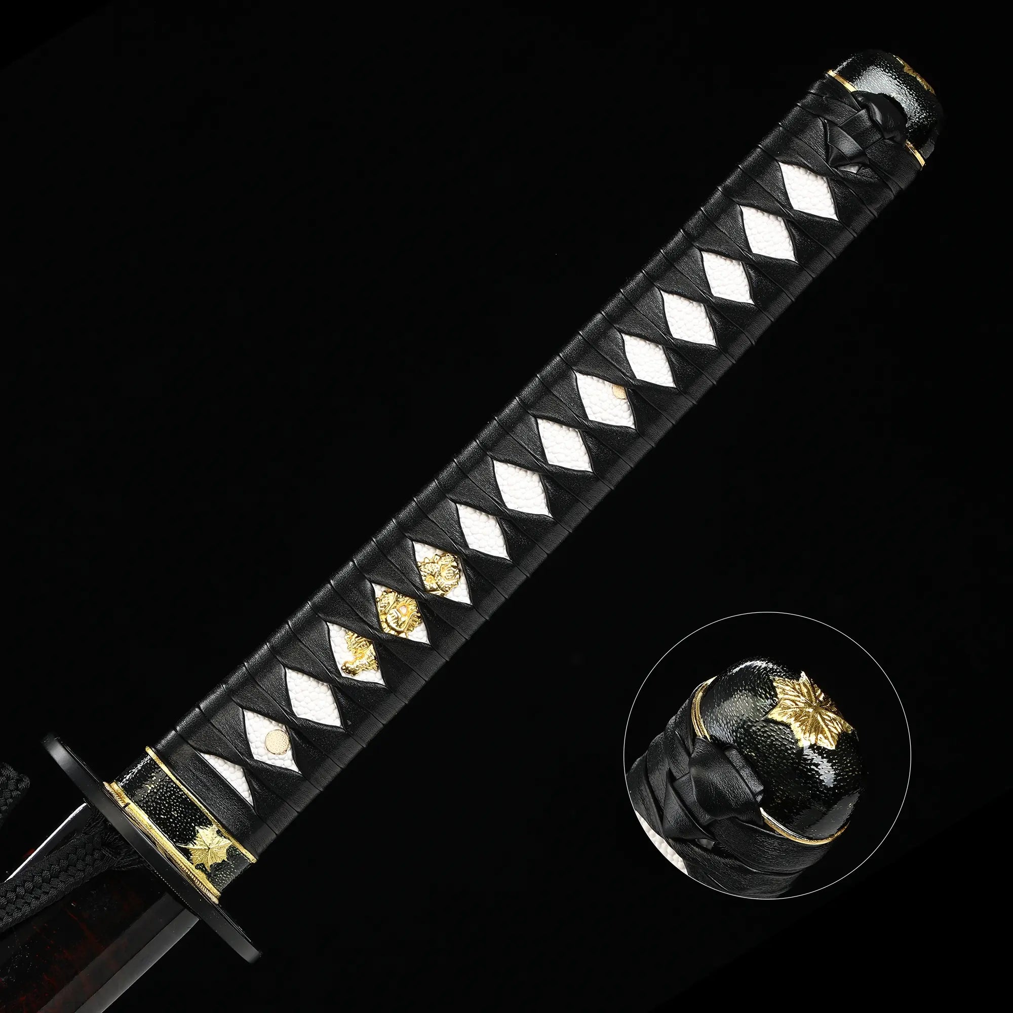 Handcrafted Full Tang Japanese Samurai Sword 1095 Carbon Steel With Black Scabbard