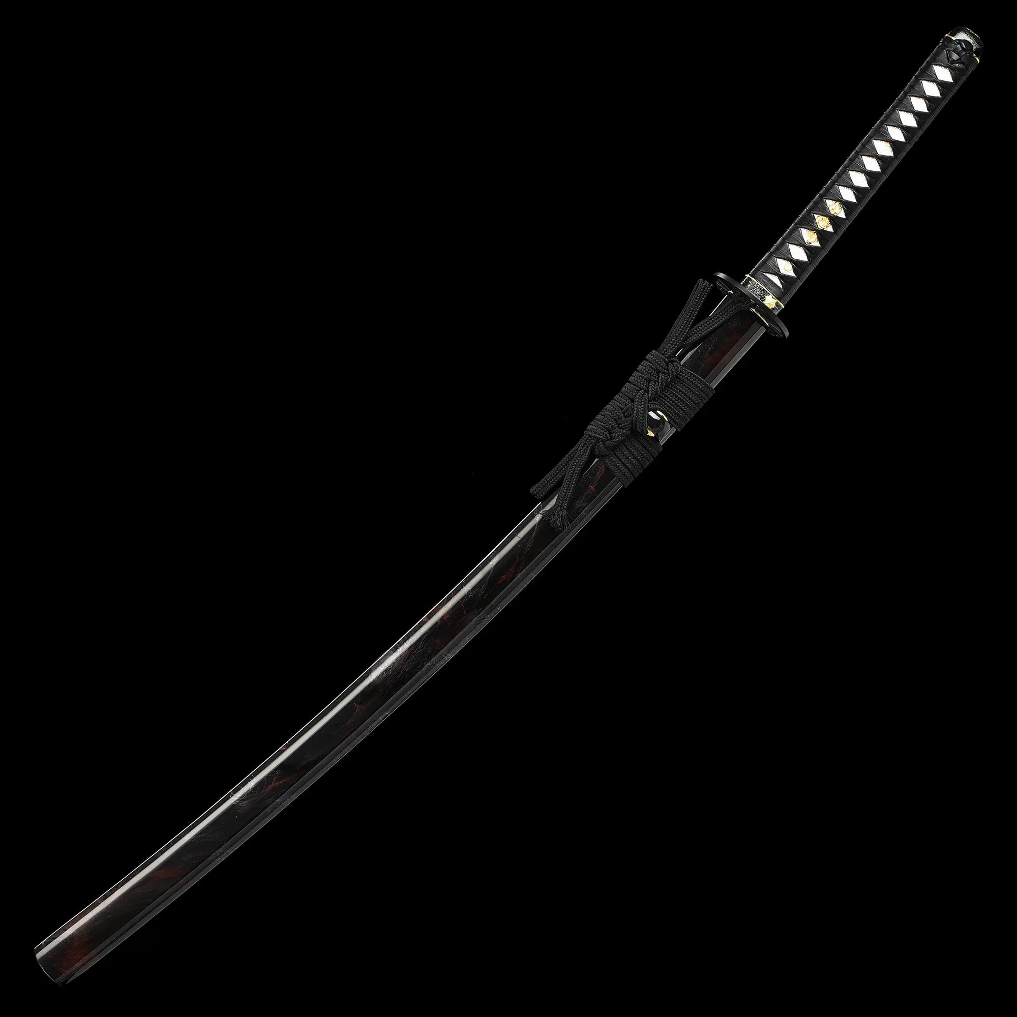 Handcrafted Full Tang Japanese Samurai Sword 1095 Carbon Steel With Black Scabbard