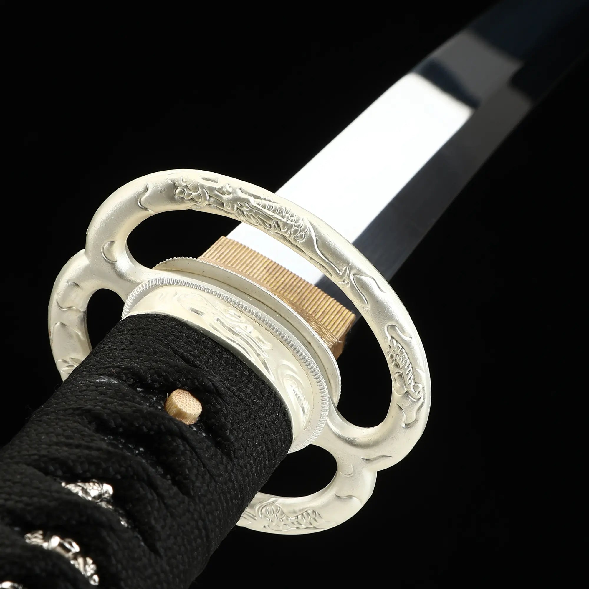 Handmade Full Tang Japanese Katana Sword 1095 Carbon Steel With Black Scabbard