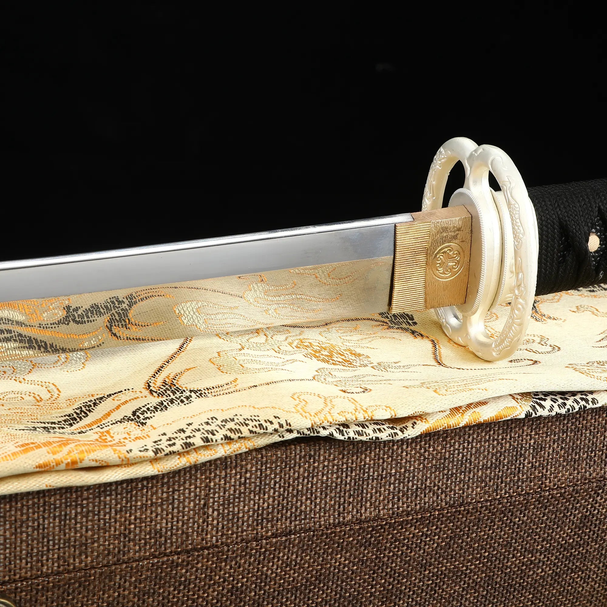 Handmade Full Tang Japanese Katana Sword 1095 Carbon Steel With Black Scabbard