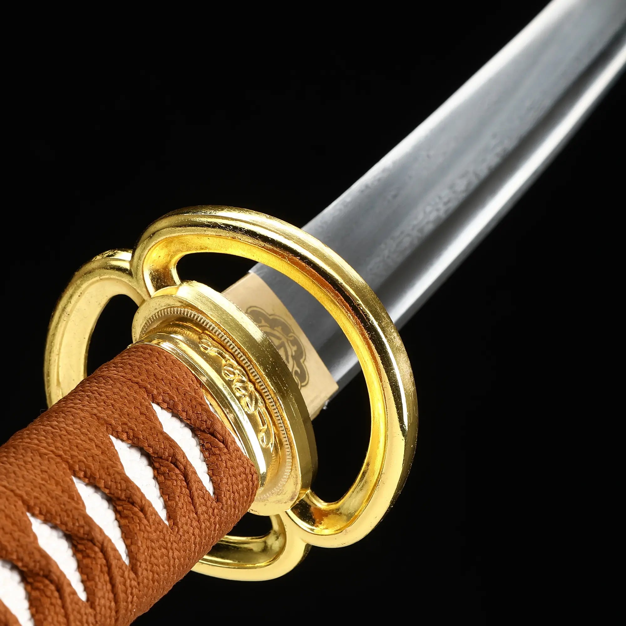 Handmade Full Tang Japanese Samurai Sword Damascus Steel With Black Scabbard