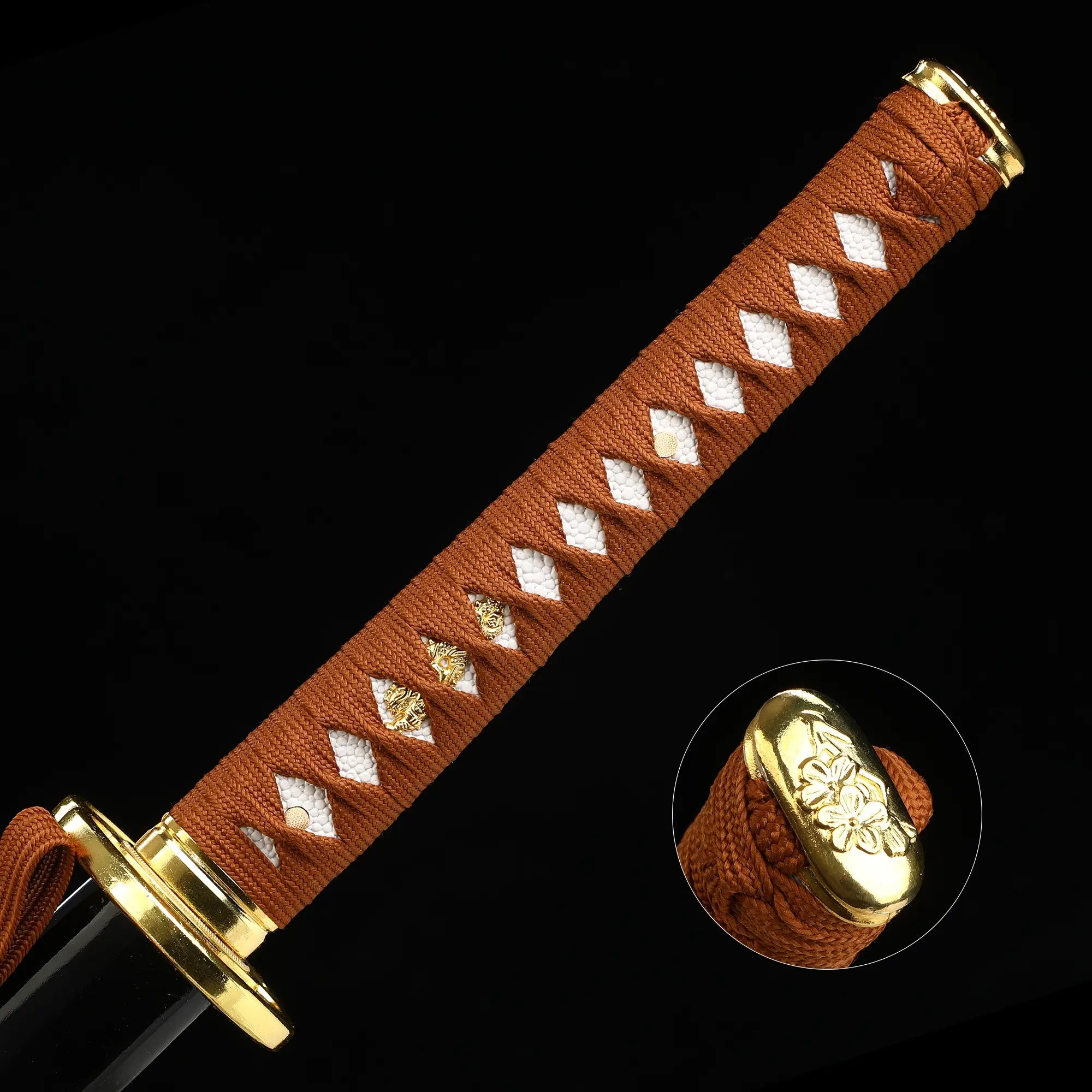 Handmade Full Tang Japanese Samurai Sword Damascus Steel With Black Scabbard
