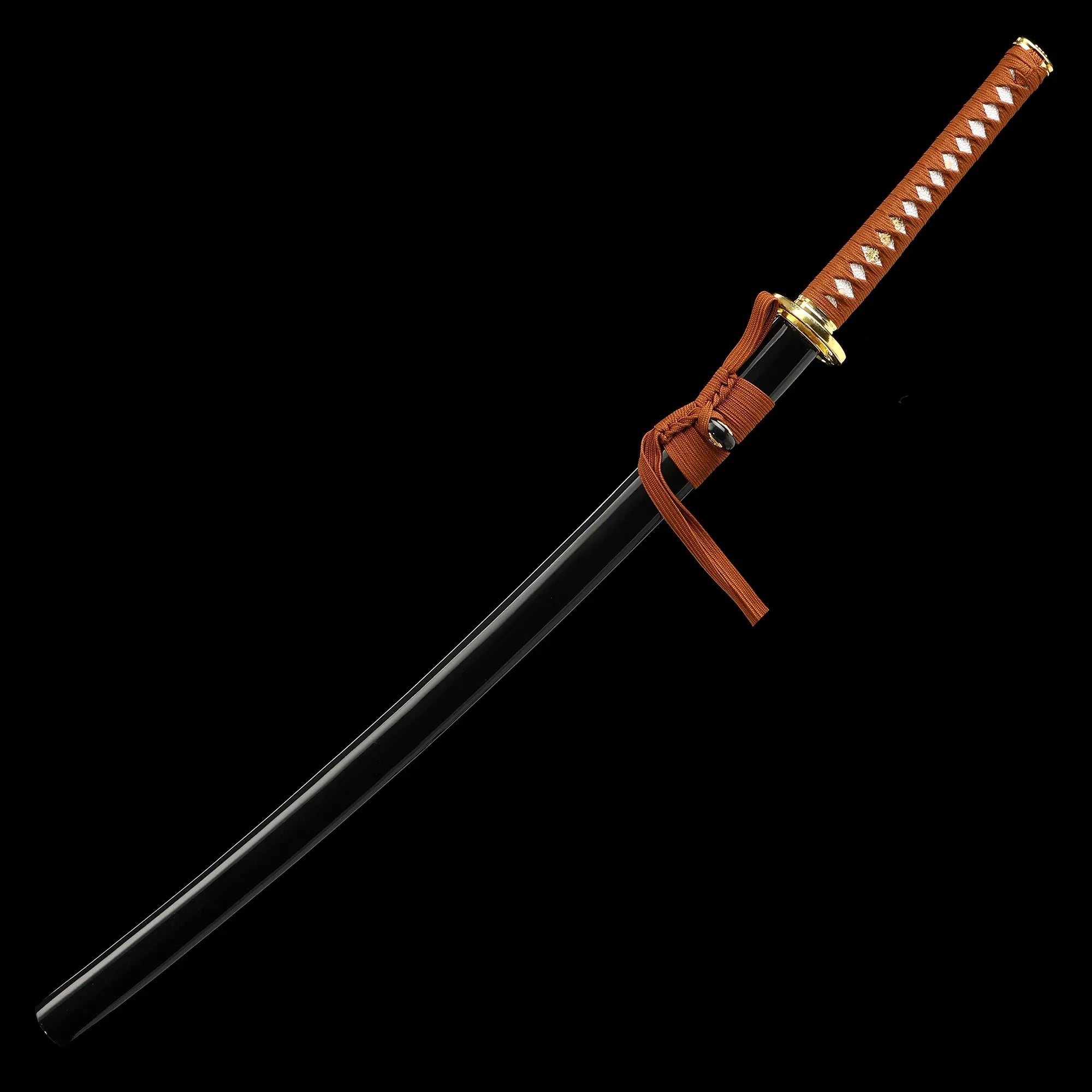 Handmade Full Tang Japanese Samurai Sword Damascus Steel With Black Scabbard