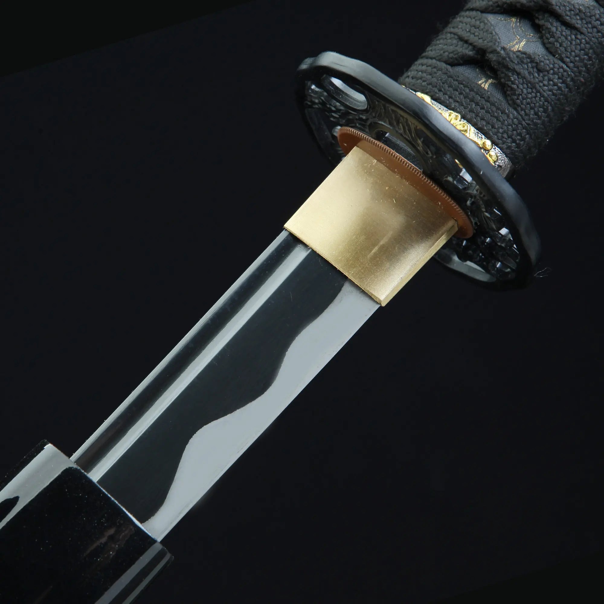 Handmade Full Tang Katana Sword 1045 Carbon Steel With Black Blade
