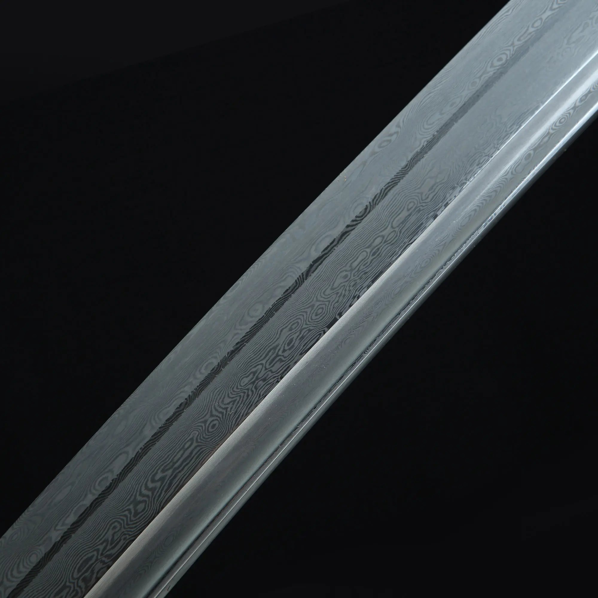 Handcrafted Full Tang Katana Sword Damascus Steel With Black Scabbard