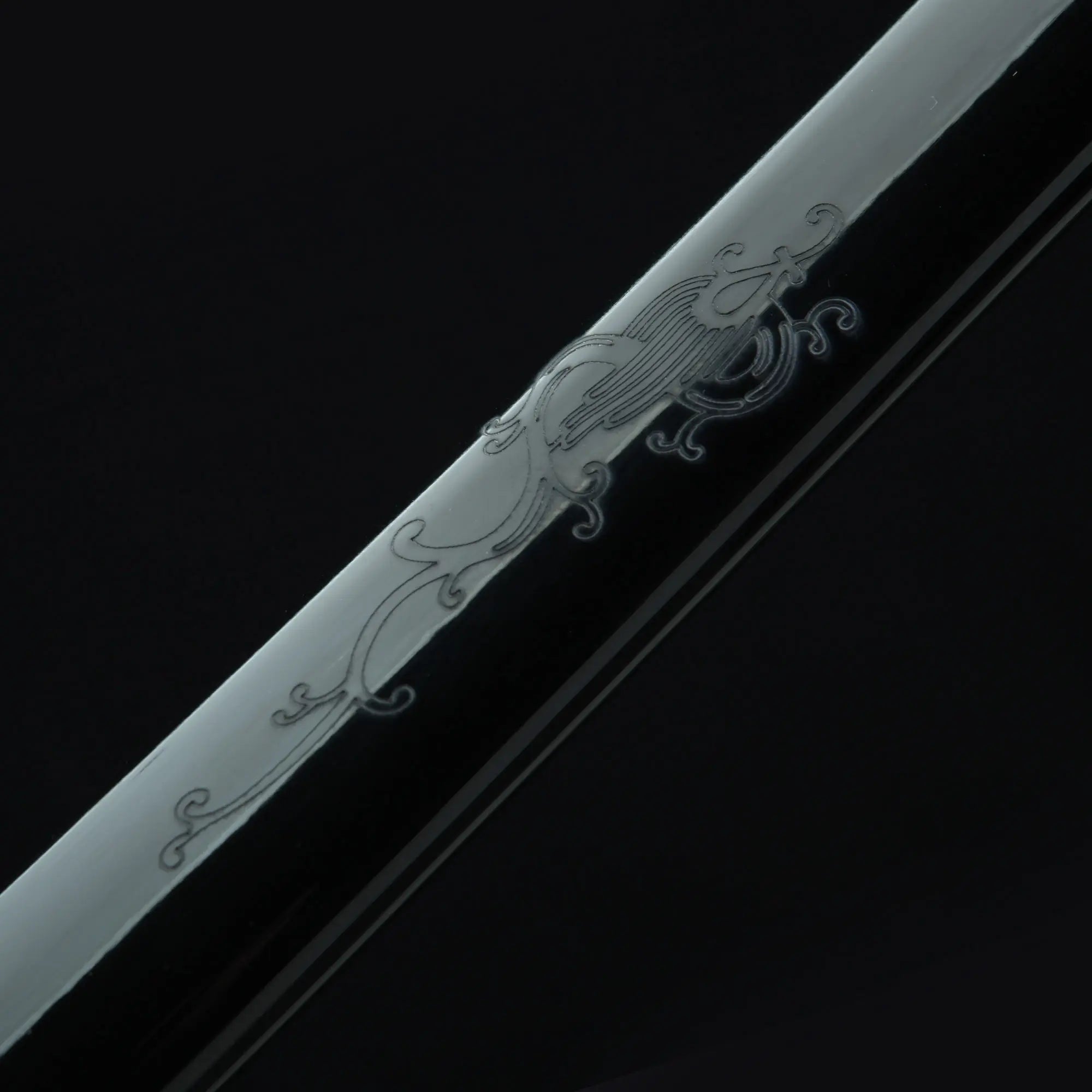 Handmade Japanese Samurai Sword With White Damascus Steel Blade