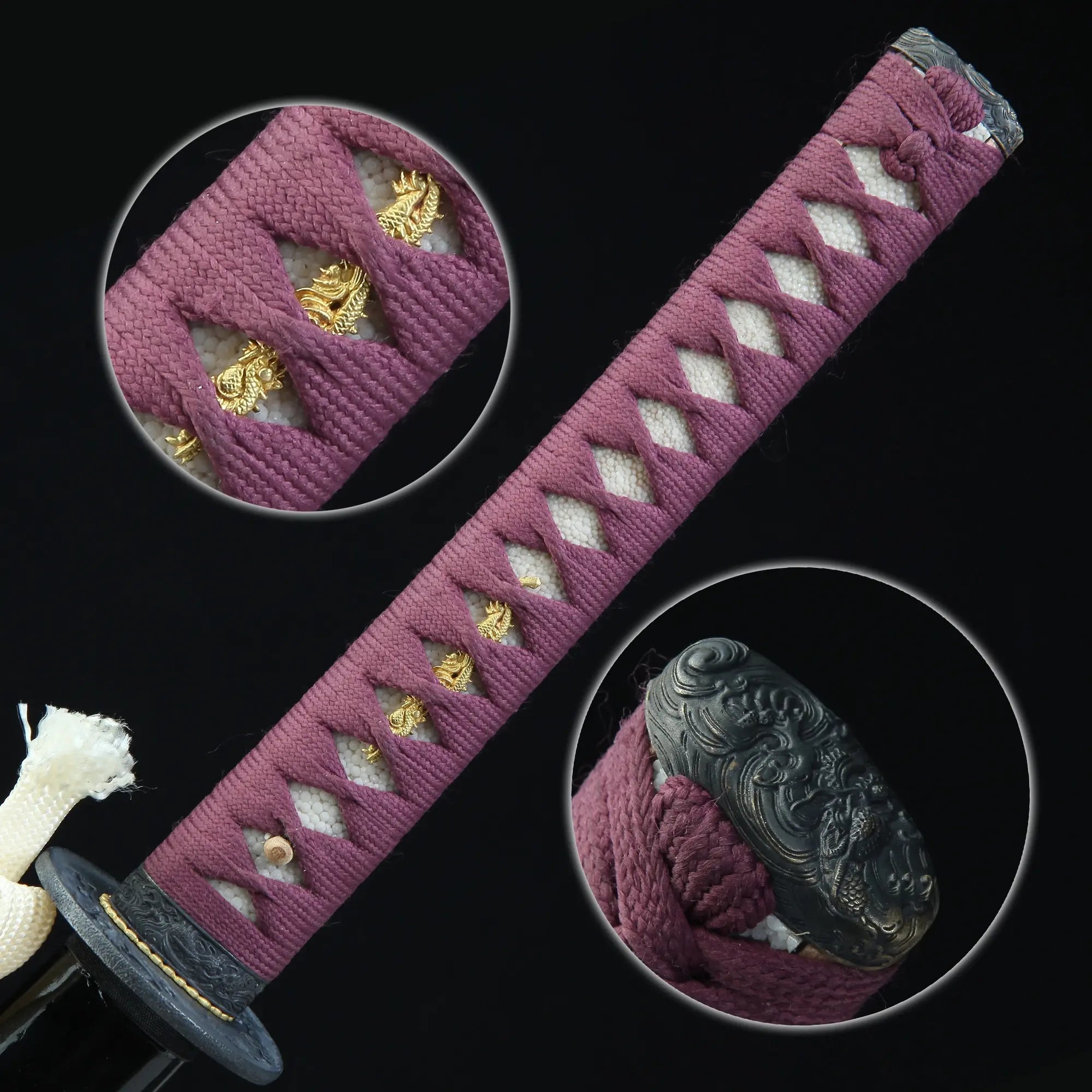 High-performance Japanese Katana Sword Tamahagane Steel With Dragon Theme Tsuba