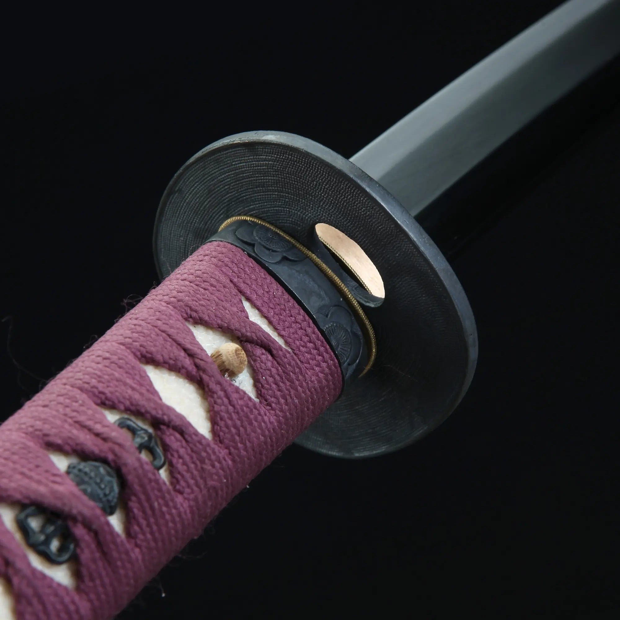 High-performance Handcrafted Katana Sword Tamahagane Steel With Purple Crod Handle