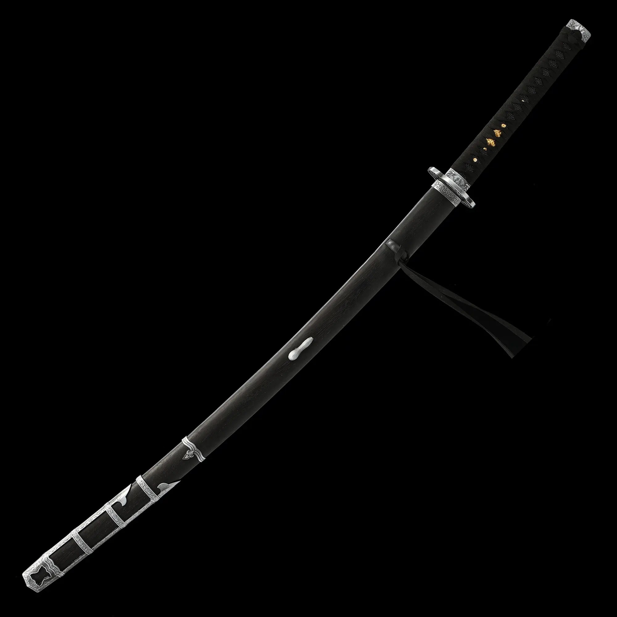 Handmade Full Tang Katana Sword 1095 Carbon Steel With Black Scabbard