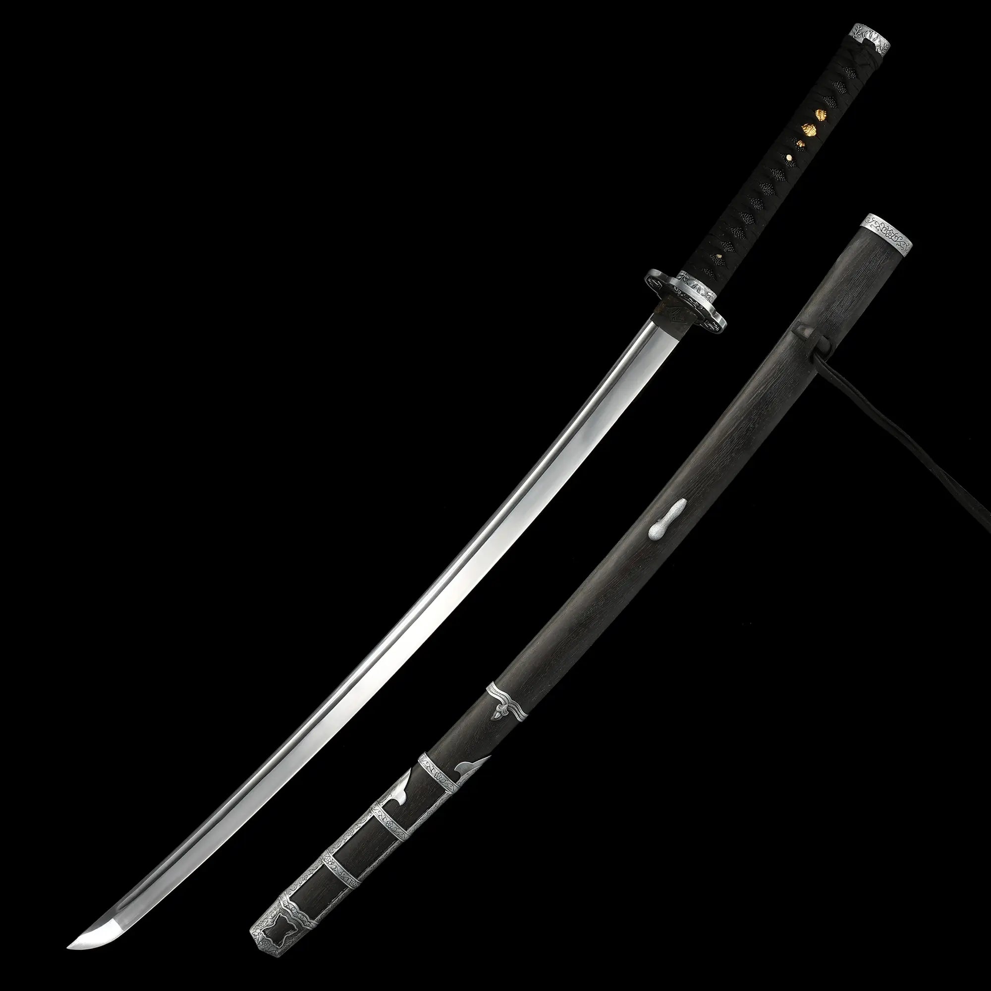 Handmade Full Tang Katana Sword 1095 Carbon Steel With Black Scabbard