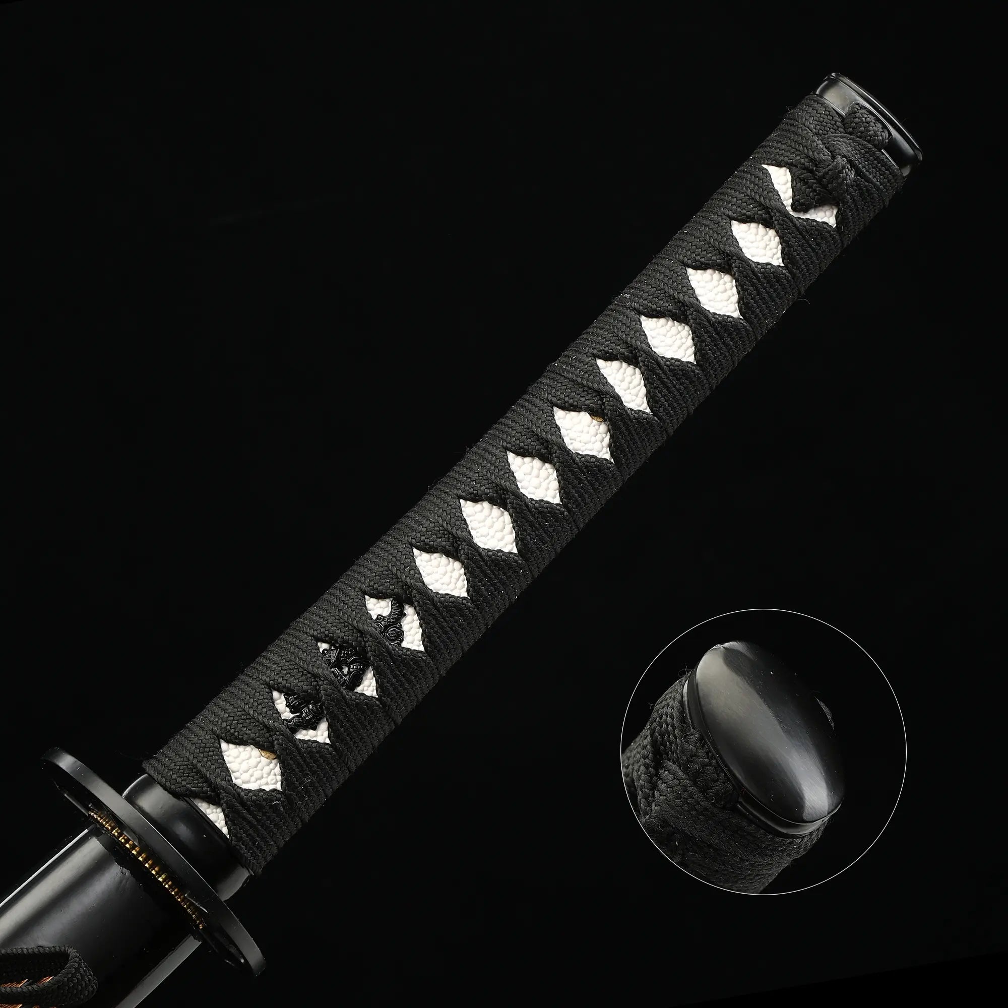 Handcrafted 1065 Carbon Steel Japanese Samurai Sword With Black Saya