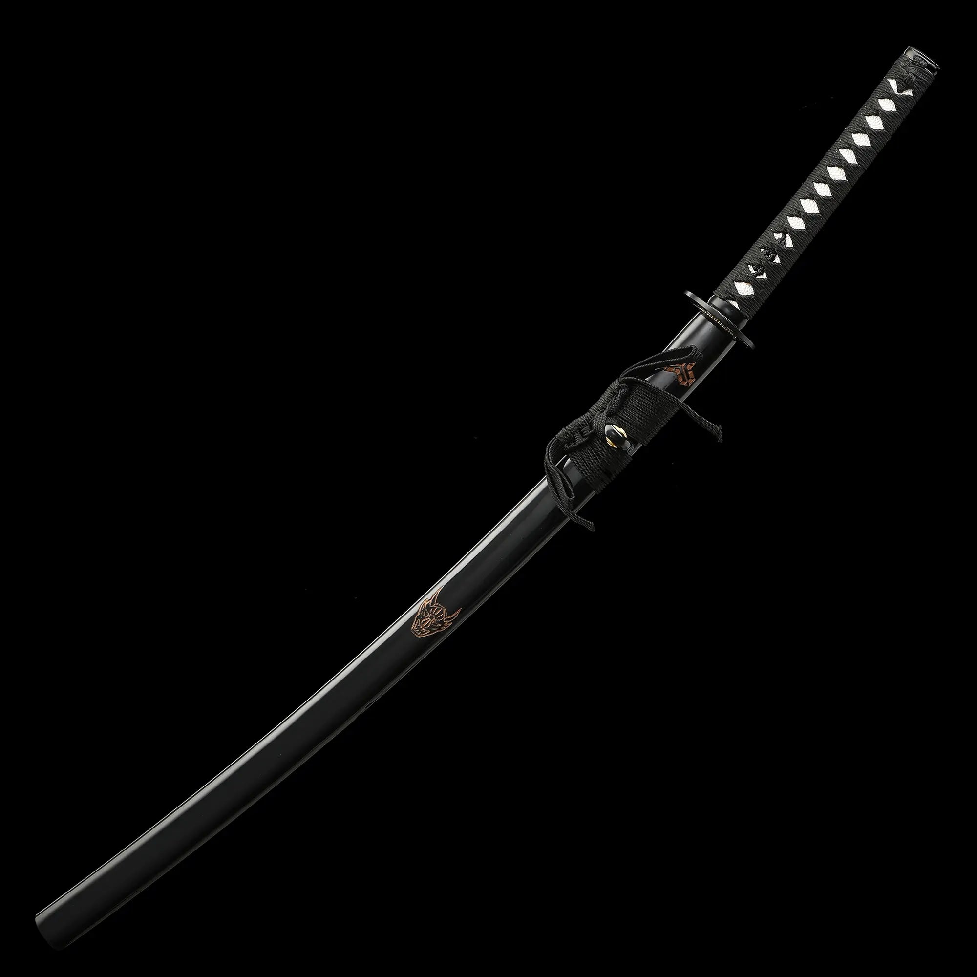 Handcrafted 1065 Carbon Steel Japanese Samurai Sword With Black Saya