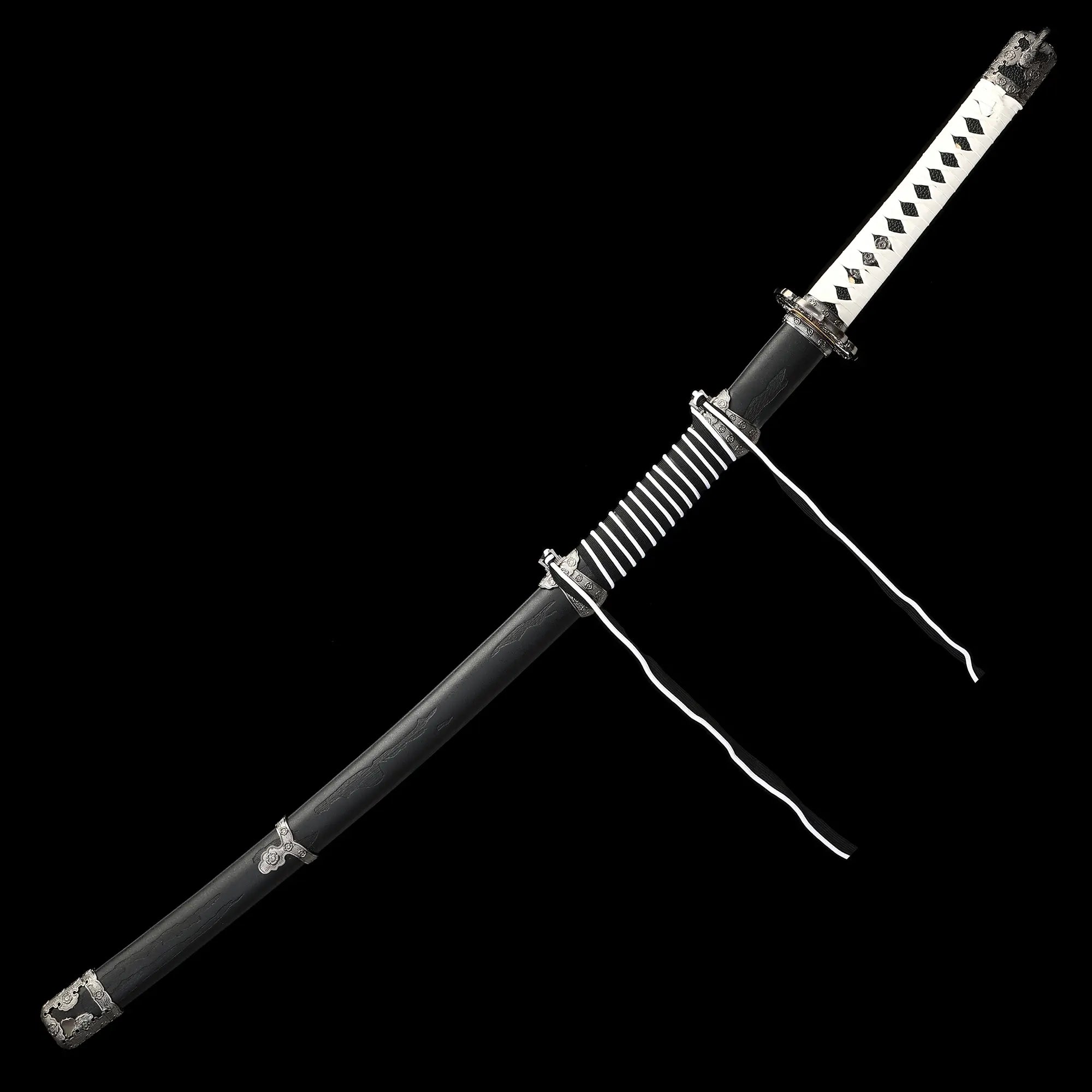 Handcrafted 1095 Carbon Steel Japanese Katana Sword With Black Blade