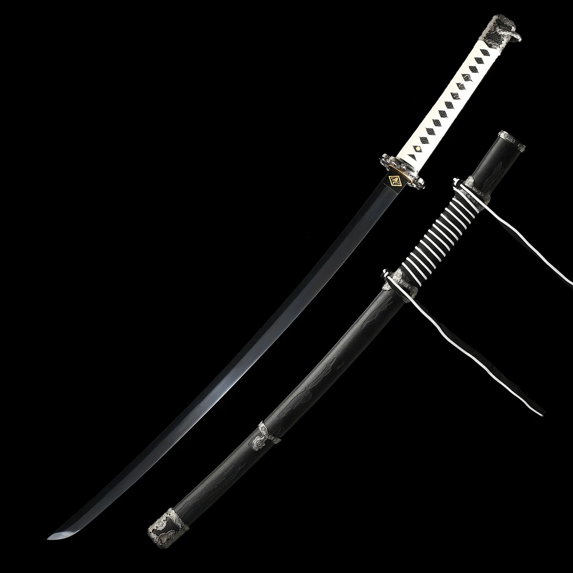 Handcrafted 1095 Carbon Steel Japanese Katana Sword With Black Blade