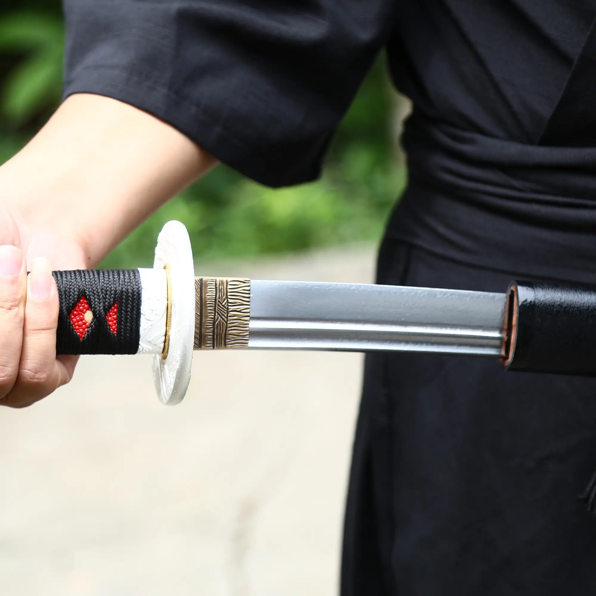 Handmade Full Tang Japanese Katana Sword T10 Carbon Steel With Real Hamon Blade