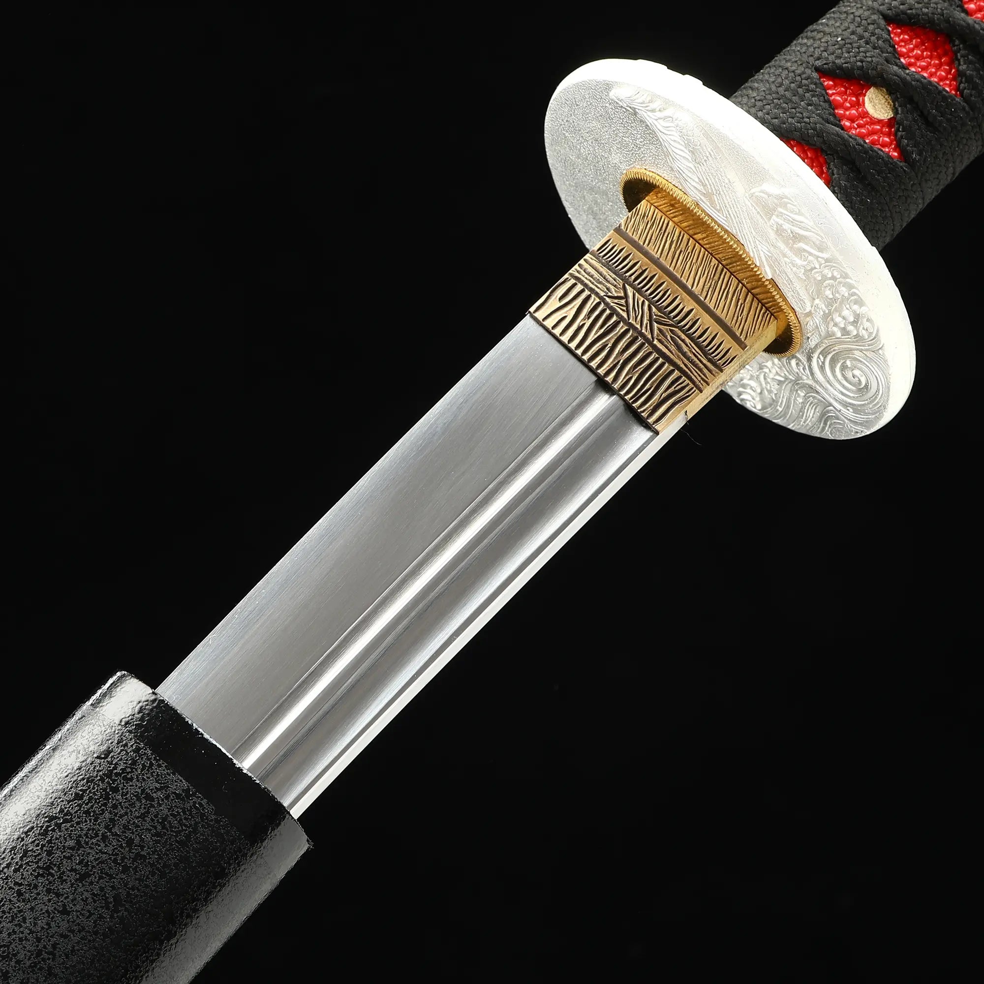 Handmade Full Tang Japanese Katana Sword T10 Carbon Steel With Real Hamon Blade