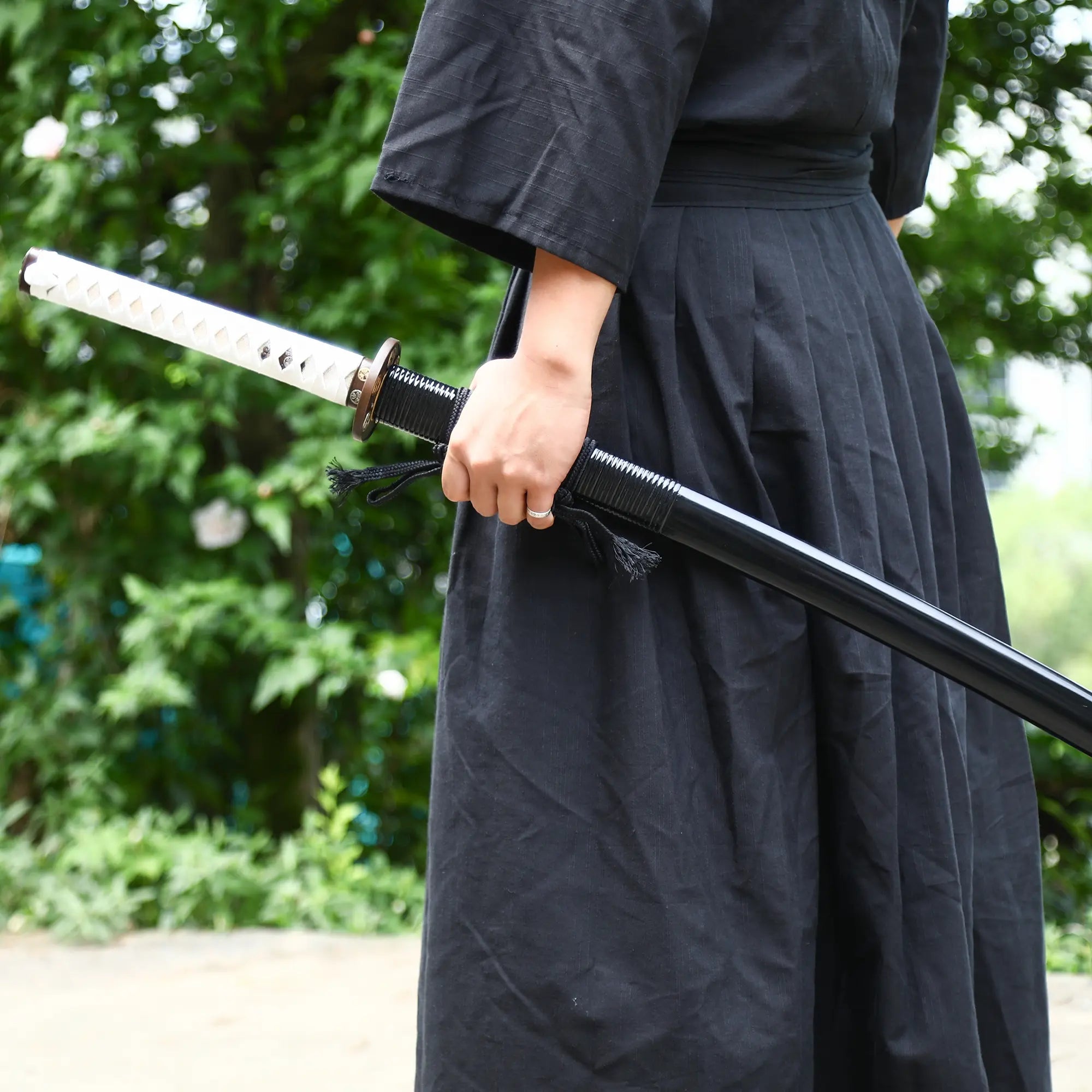 Handmade Full Tang Japanese Katana Sword T10 Carbon Steel With Real Hamon Blade