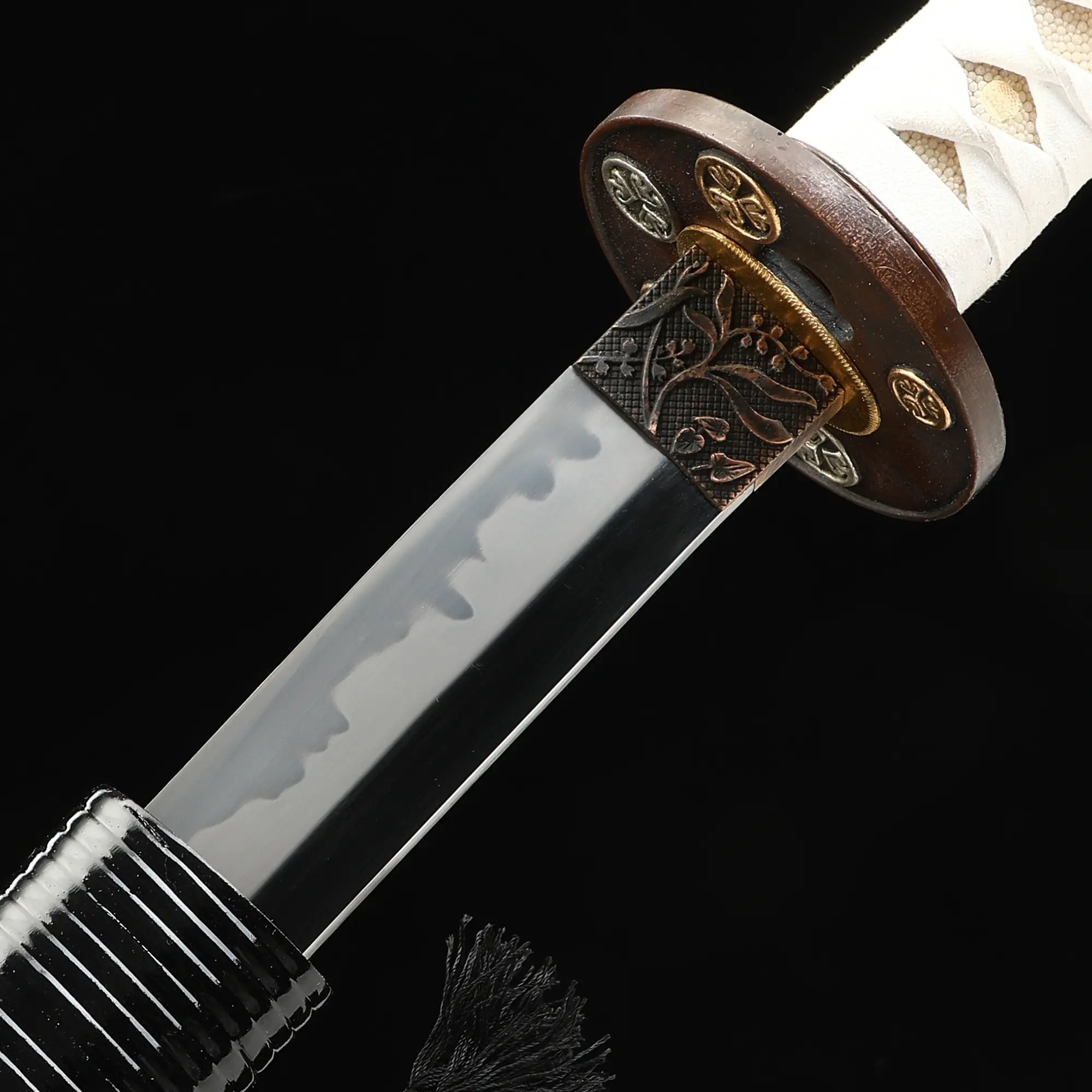 Handmade Full Tang Japanese Katana Sword T10 Carbon Steel With Real Hamon Blade