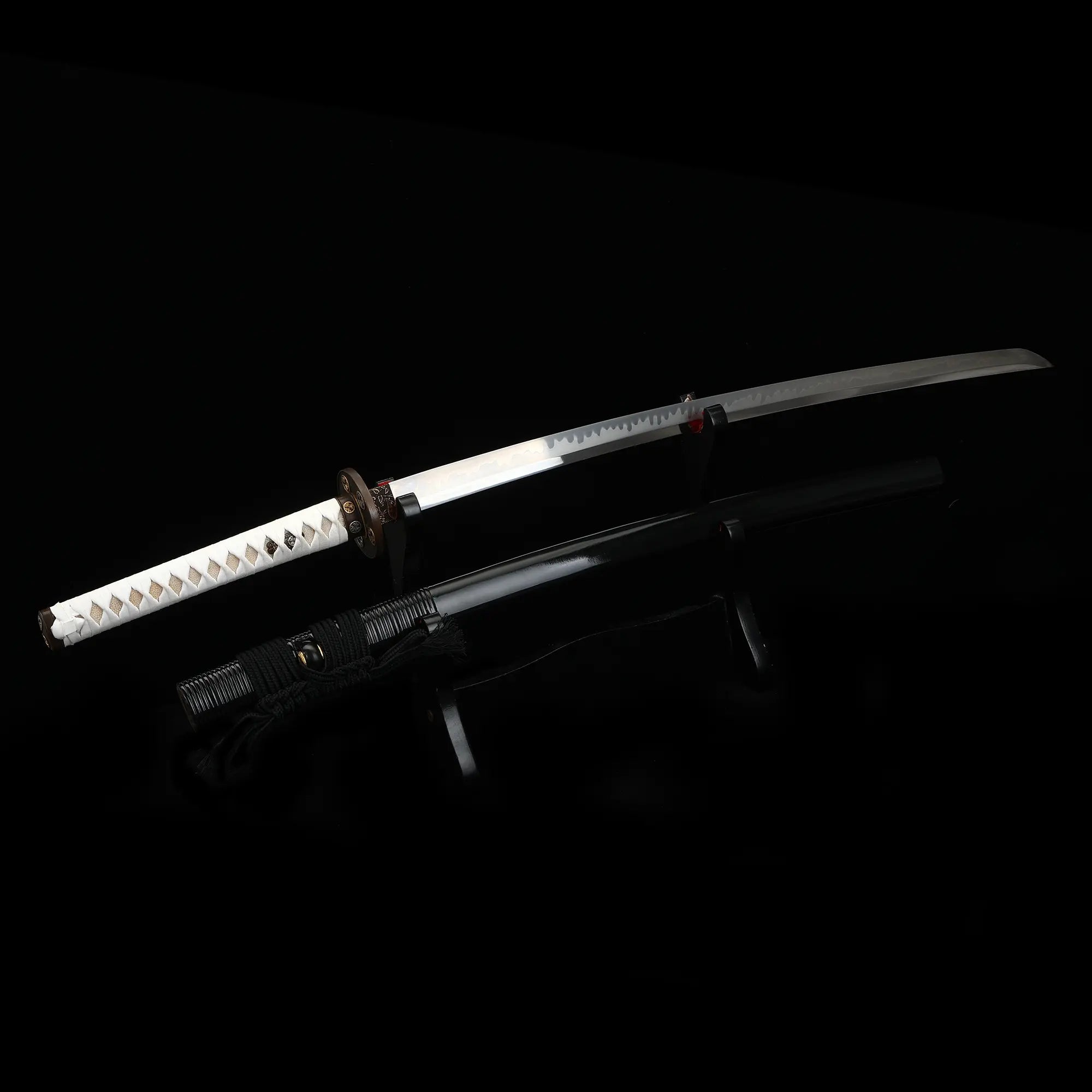 Handmade Full Tang Japanese Katana Sword T10 Carbon Steel With Real Hamon Blade