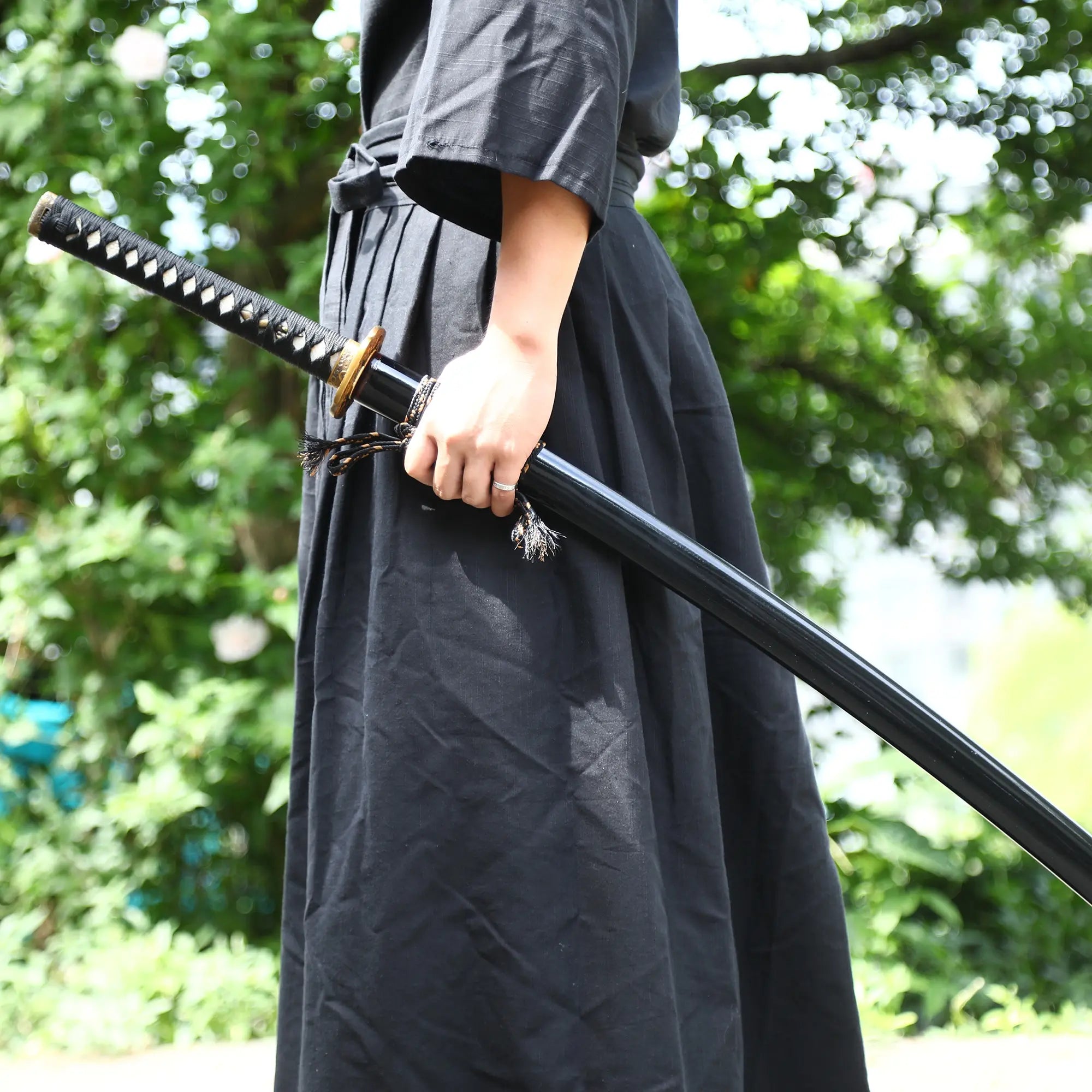 Handcrafted Full Tang Katana Sword T10 Carbon Steel With Real Hamon Blade