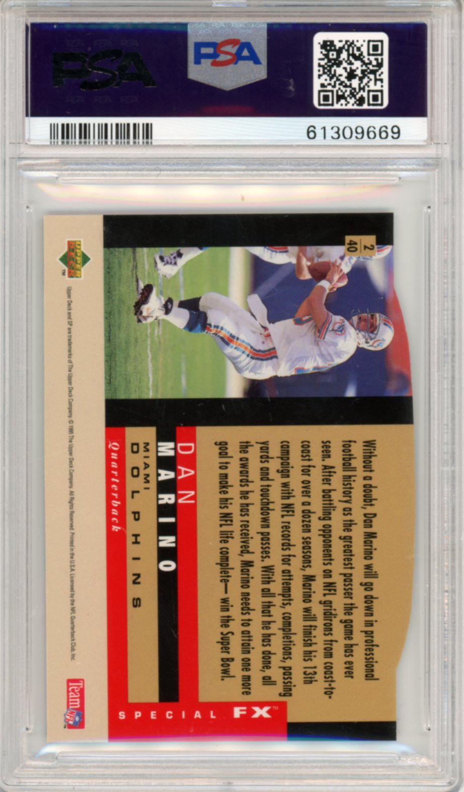 1995 SP Holoview Die-Cut Dan Marino #2 PSA 9