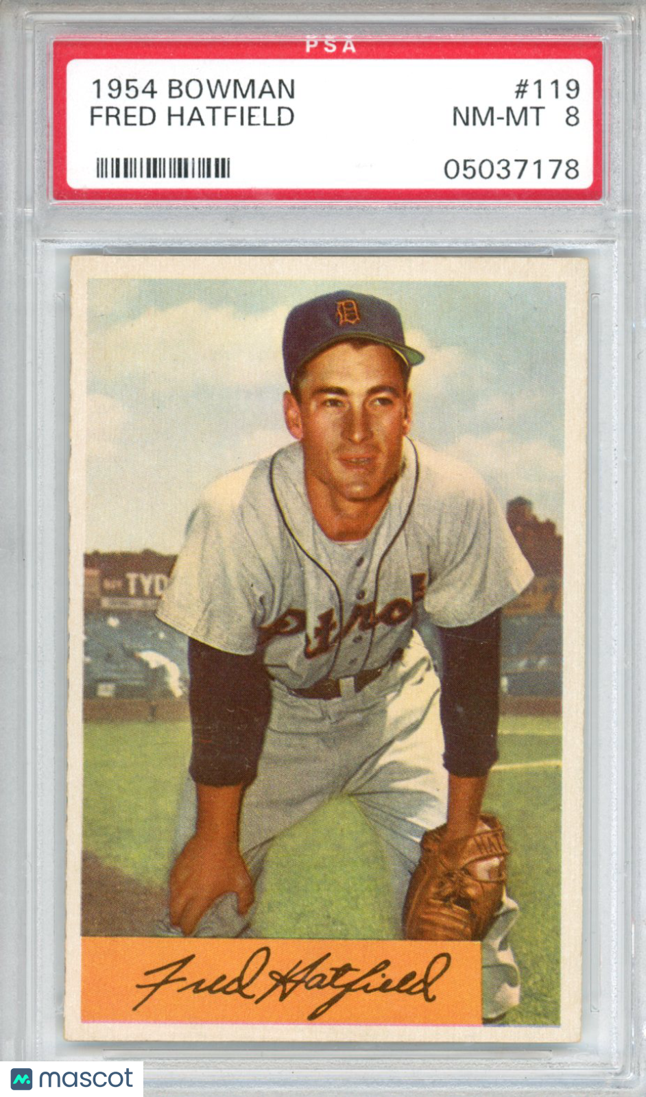1954 Bowman Fred Hatfield #119 PSA 8