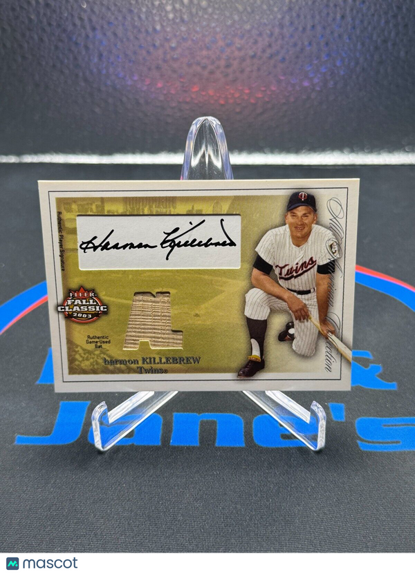 2003 Fleer Fall Classic Harmon Killebrew Bat Relic Auto 1/25 First On Print