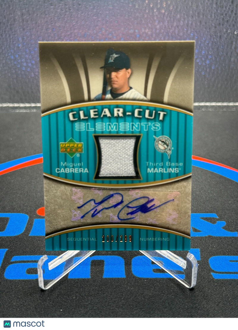 2007 Upper Deck Elements Baseball Miguel Cabrera Clear-Cut Patch Auto /299