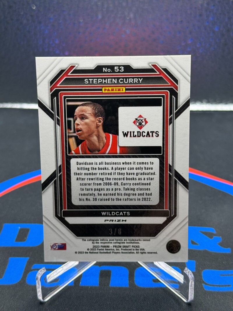 2023 Prizm Basketball College Steph Curry Green Choice 3/8 Davidson