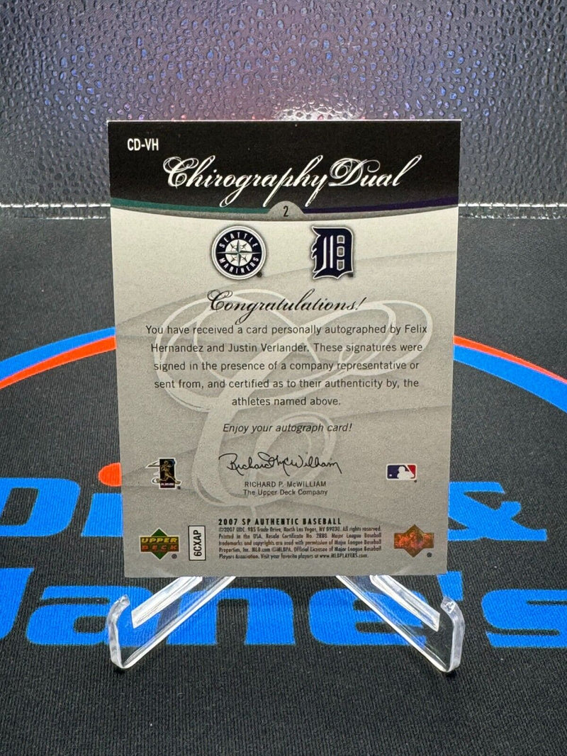 2007 SP Authentic Chirography Justin Verlander Felix Hernandez Dual Auto /175