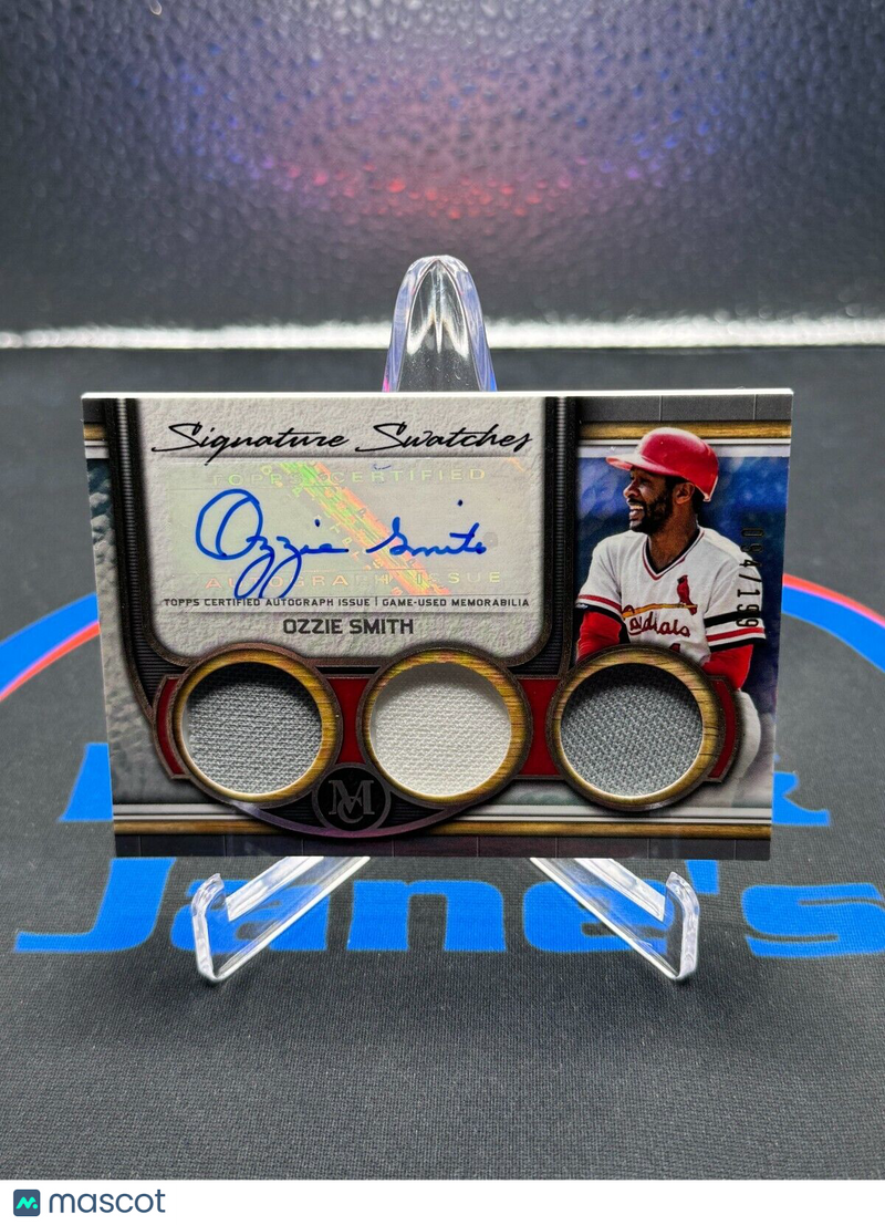 2023 Topps Ozzie Smith Signature Swatches Triple Relic Auto /199