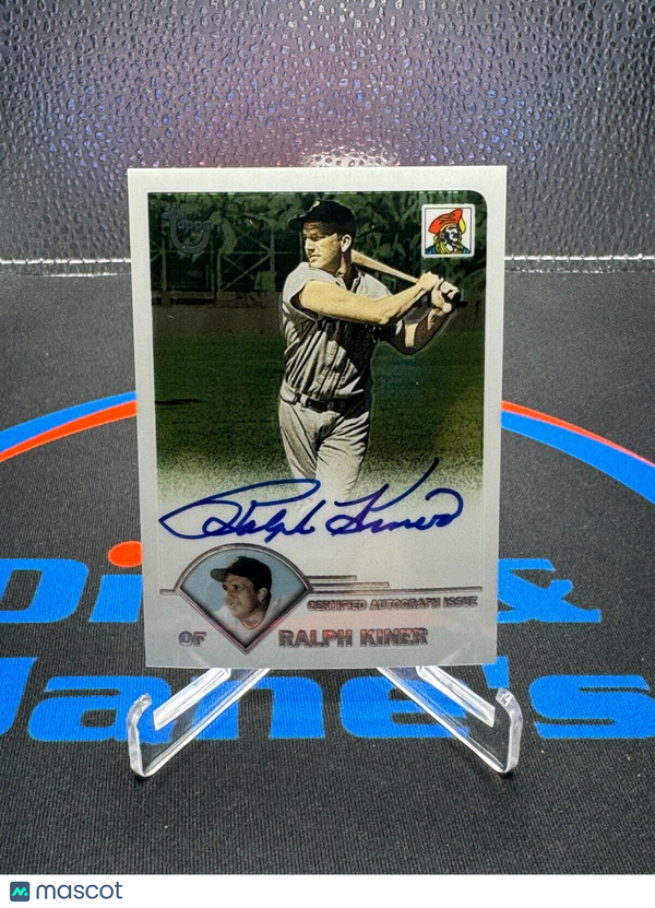 2003 Topps Chrome Ralph Kiner Auto TA-RK On Card Pirates