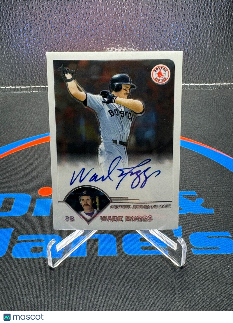 2003 Topps Chrome Wade Boggs Auto TA-WB On Card Red Sox