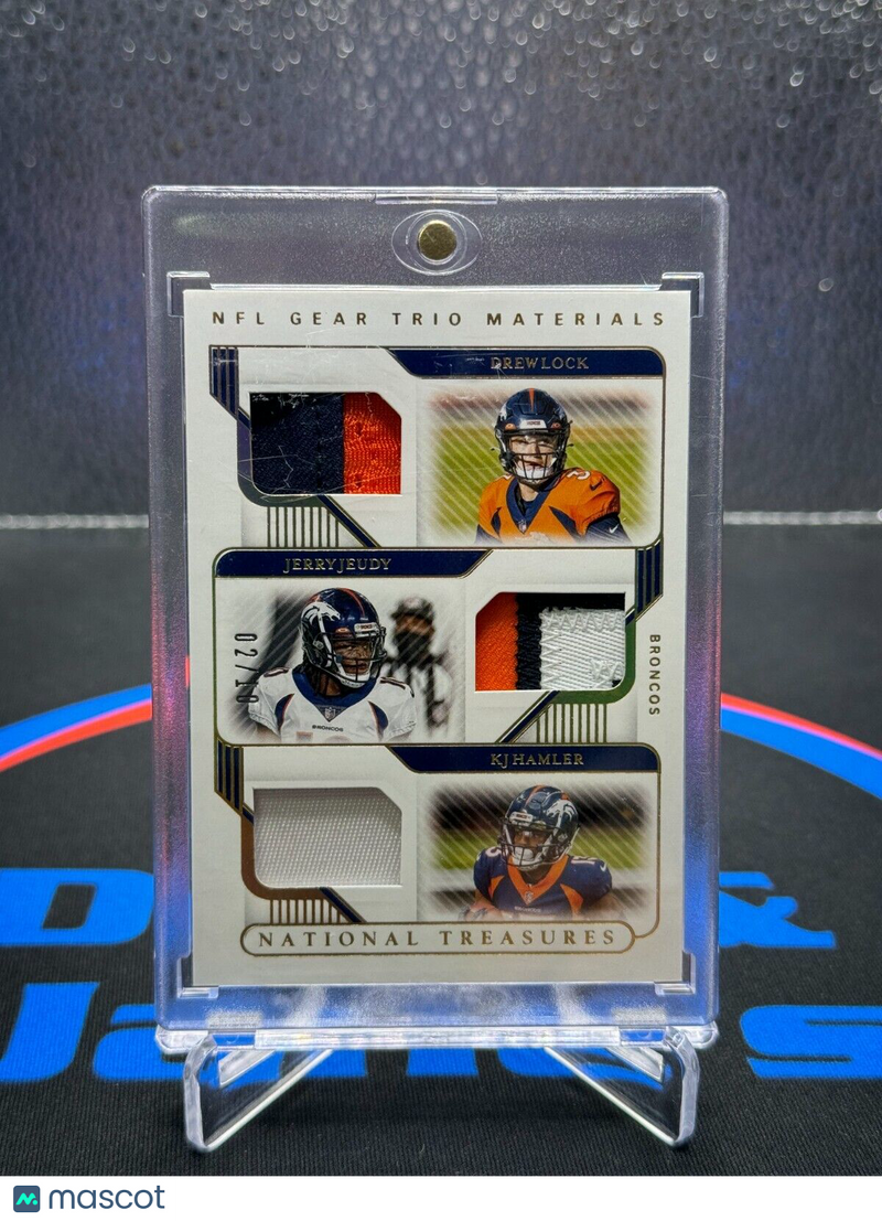 2020 Panini National Treaures Drew Lock Jerry Jeudy KJ Hamler Triple Patch 2/10