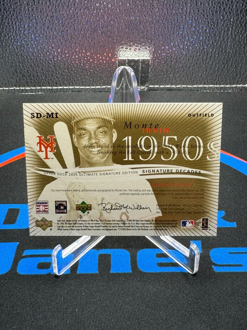 2005 Upper Deck Signature Decades Monte Irvin On Card Autograph SD-MI