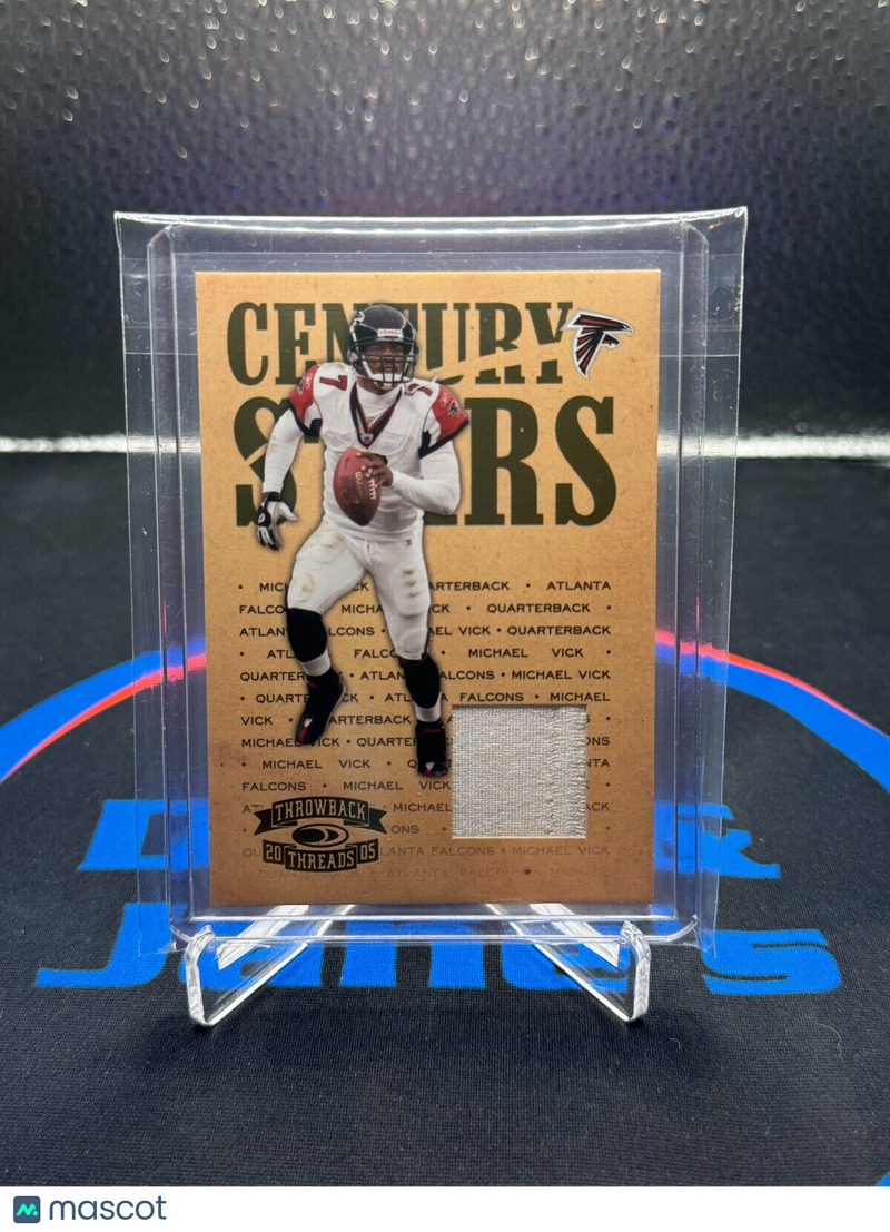 2005 Donruss Playoff Michael Vick Century Stars Patch Game Worn 082/100