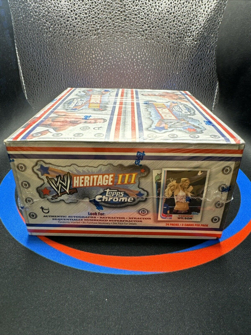 2008 WWE Heritage III Topps Chrome Hobby Box 24 Packs 5 Cards Per Pack