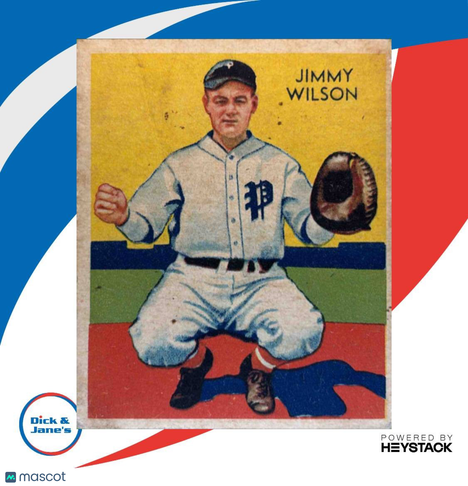 1934-36 National Chicle Diamond Stars #22 Jimmy Wilson Philadelphia Phillies EX - Sports Cards