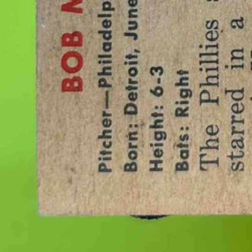 1950 Bowman Bob Miller #227 RC Philadelphia Phillies EX-MT - Sports Cards