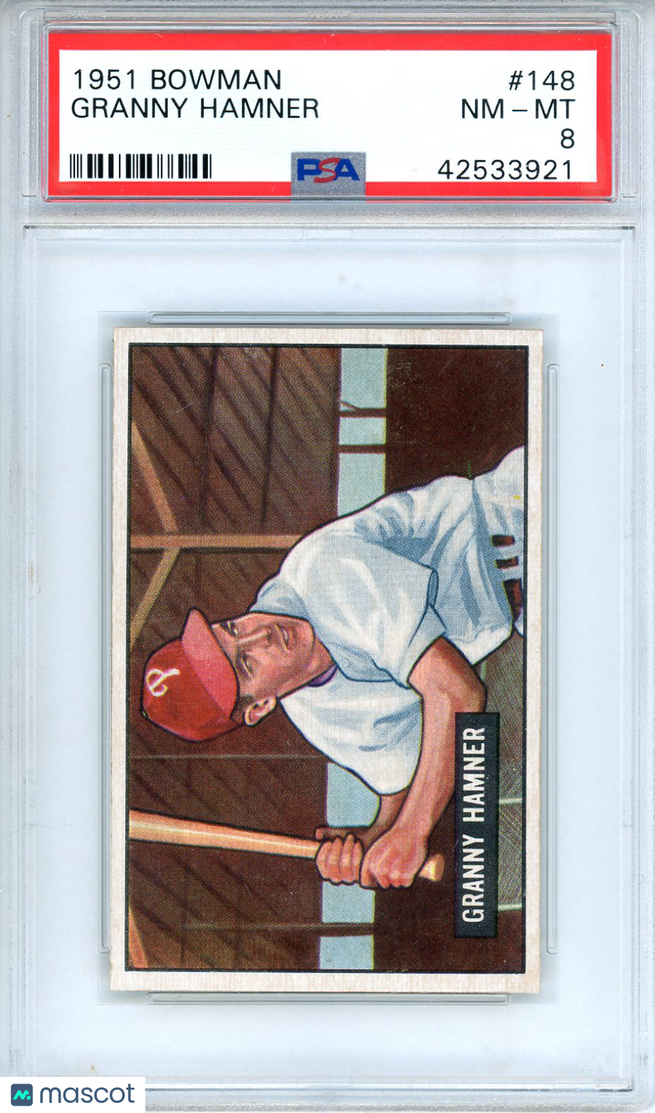 1951 Bowman Granny Hamner #148 PSA 8 Philadelphia Phillies - Graded Sports Cards