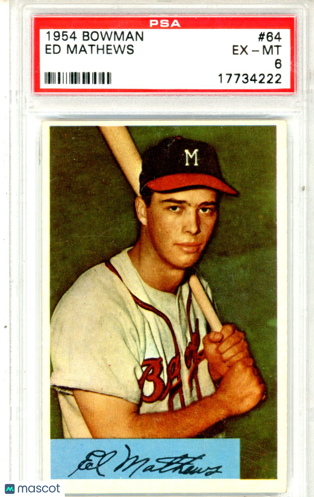 1954 Bowman Ed Mathews #64 PSA 6 - Graded Sports Cards