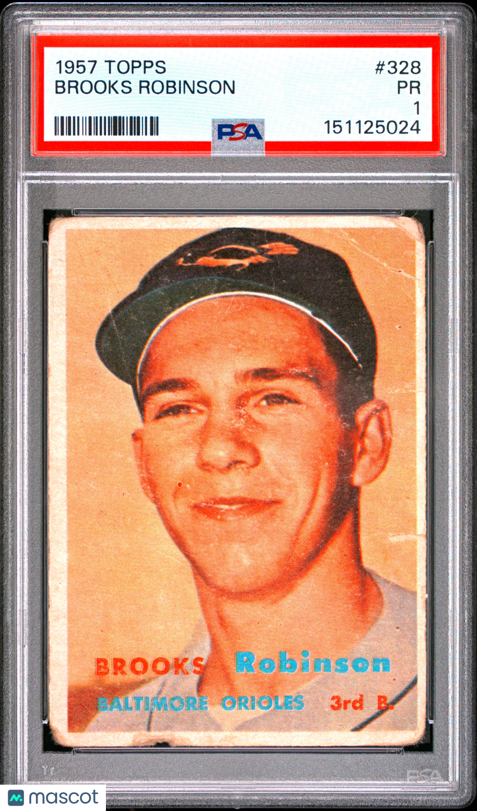 1957 Topps Brooks Robinson Rookie #328 PSA 1 Baltimore Orioles - Graded Sports Cards