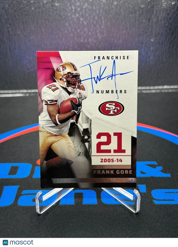 2022 Panini Franchise Numbers Frank Gore Auto On Card No. FN-FG