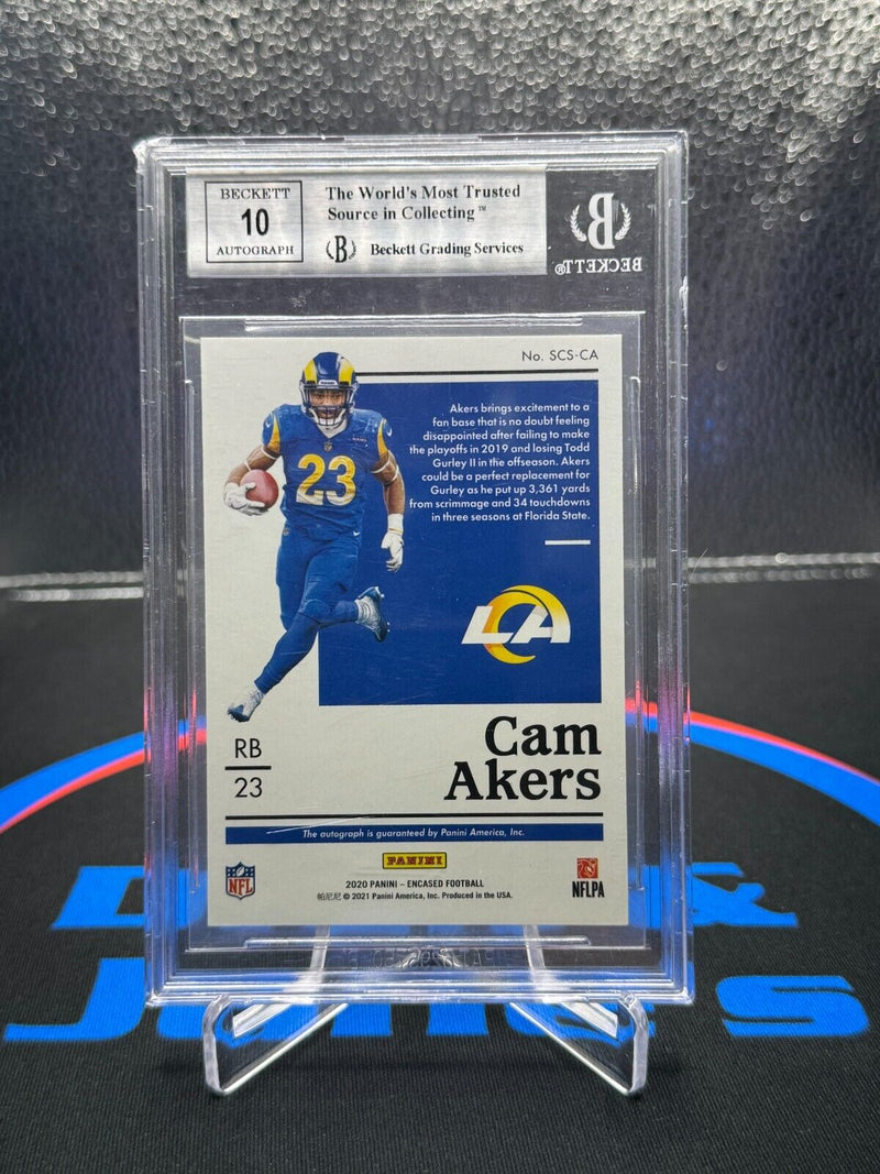 2020 Panini Encased Cam Akers On Card Rookie Auto /75 BGS 9